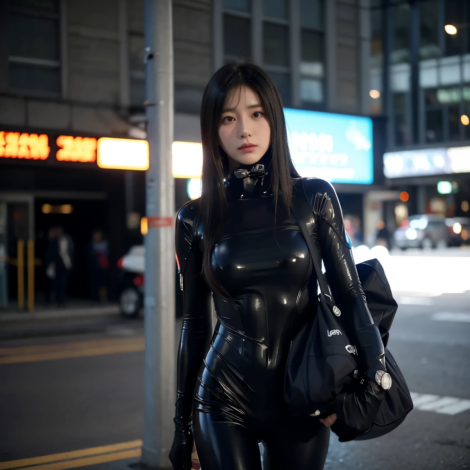 Reika Shimohira、Gantz、Reika Shimohira、GANTZ、GANTZ suit、顔以外全身rubber suit、全身rubber suit、rubber suit、luster、light reflection、No exposure、Low exposure、No exposure