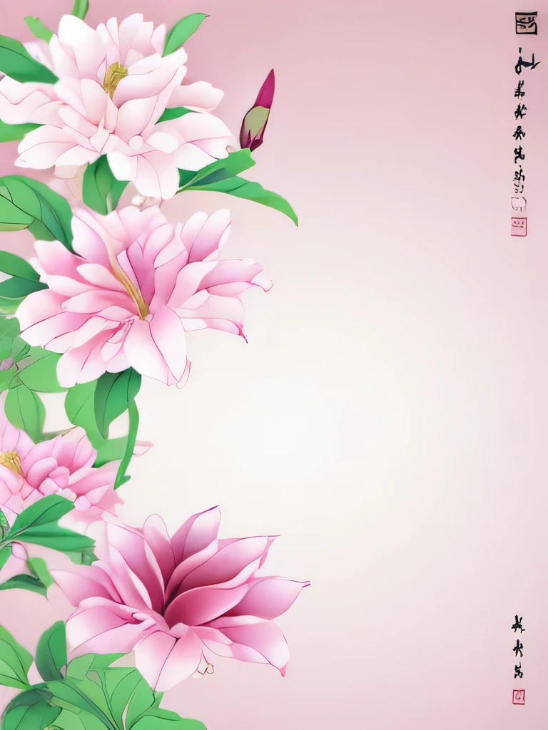 background pink、plum、flower、around it
