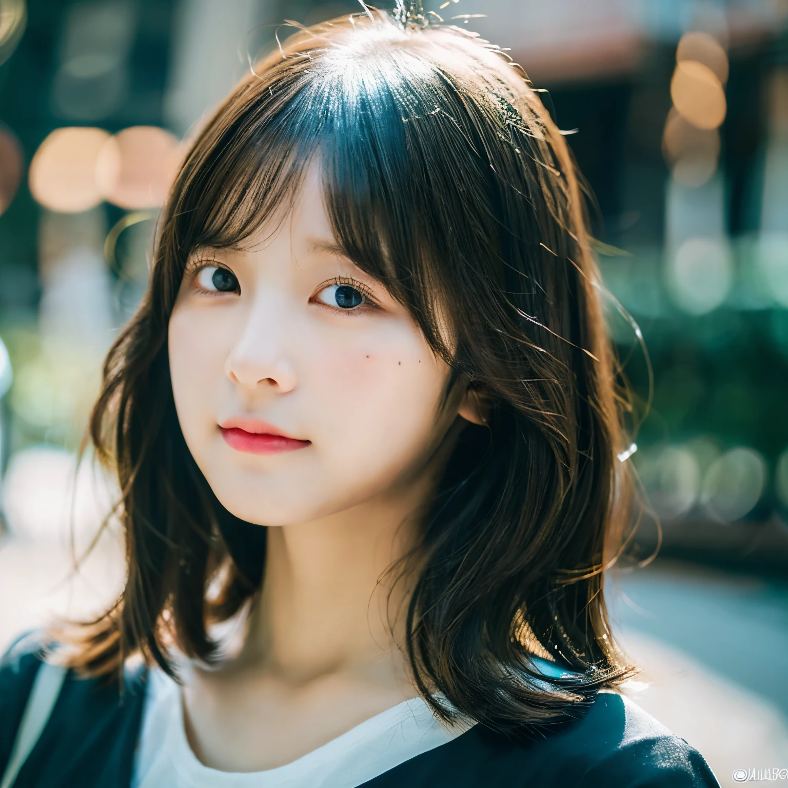 dark studio, two tone lighting,, arurinh,, RAW photo, (high detailed skin:1.2), 8k uhd, dslr, soft lighting, high quality, film grain, Fujifilm XT3, , , , (32k, best quality, masterpiece:1.2), (realistic, photo-realistic:1.37), ultra-detailed, 1 girl, alphalayers, solo, beautiful detailed eyes, floating hair NovaFrogStyle, cute face,big , , bokeh, (detailed face:1.2), (kawaii), ulzzang-6500-v1.1:0.1