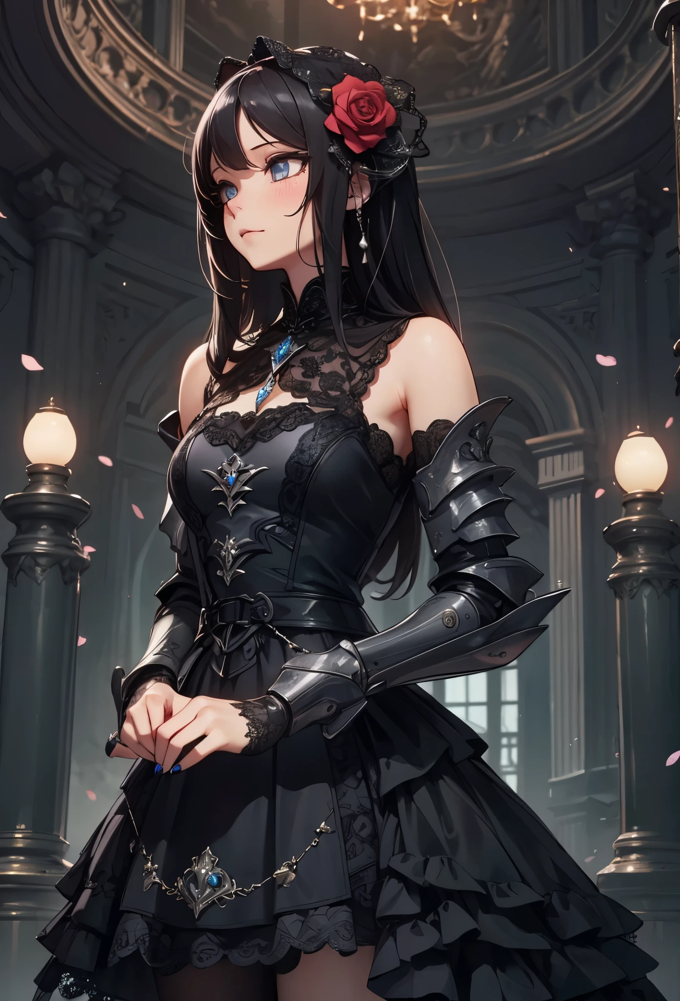 1girl,long black hair,black eyes,aesthetic built,fantasy wear,best quality,4k,
