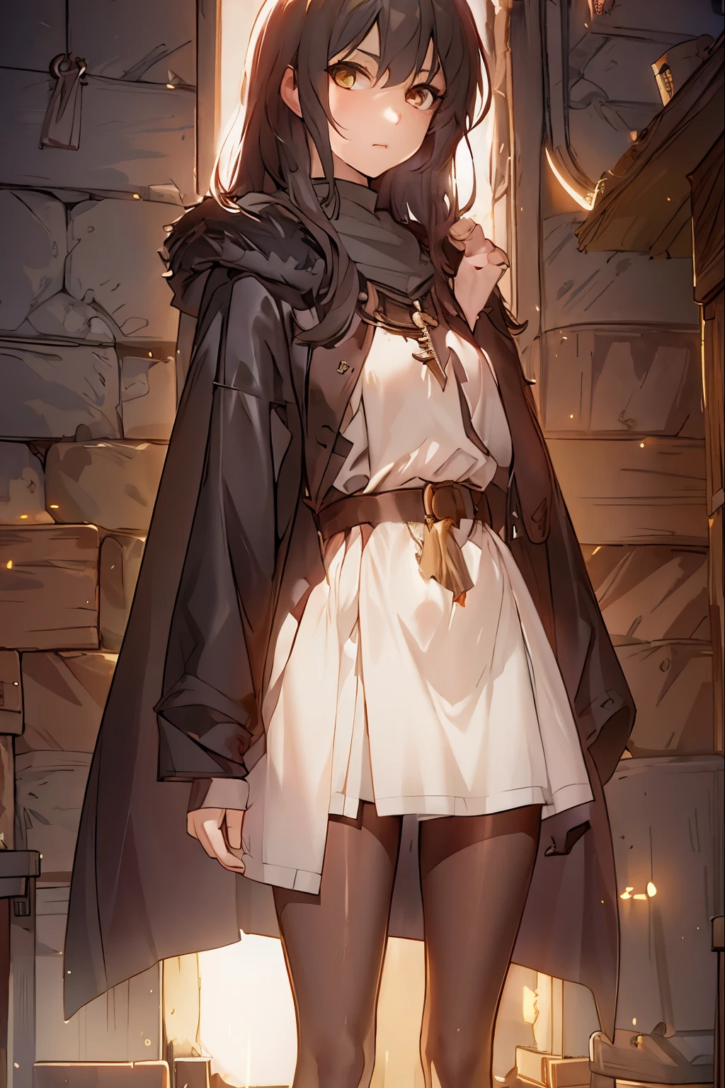 Bild im Anime-Stil einer Frau in einem kurzen Rock und einem roten Mantel, schwarzhaariger Magier, Kunstwerk im Stil von Guweiz, cushart krenz key art feminine, guweiz auf pixiv artstation, Hergestellt mit Anime Painter Studio, gemalt im Anime-Maler-Atelier, guweiz auf artstation pixiv, Full body, Magier hut