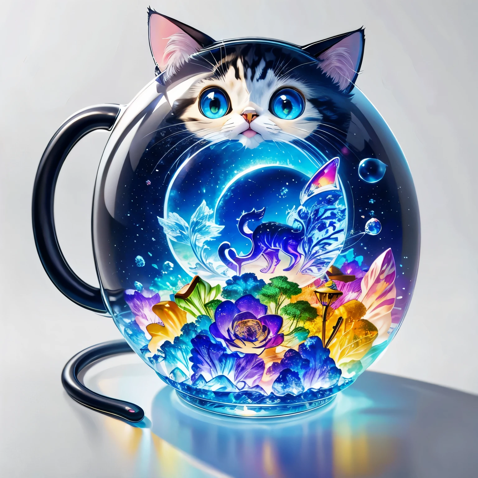 Jelly formed cat，Chinese new year elements，Star（（（masterpiece）））， （（best quality））， （（intricate details））（8k）