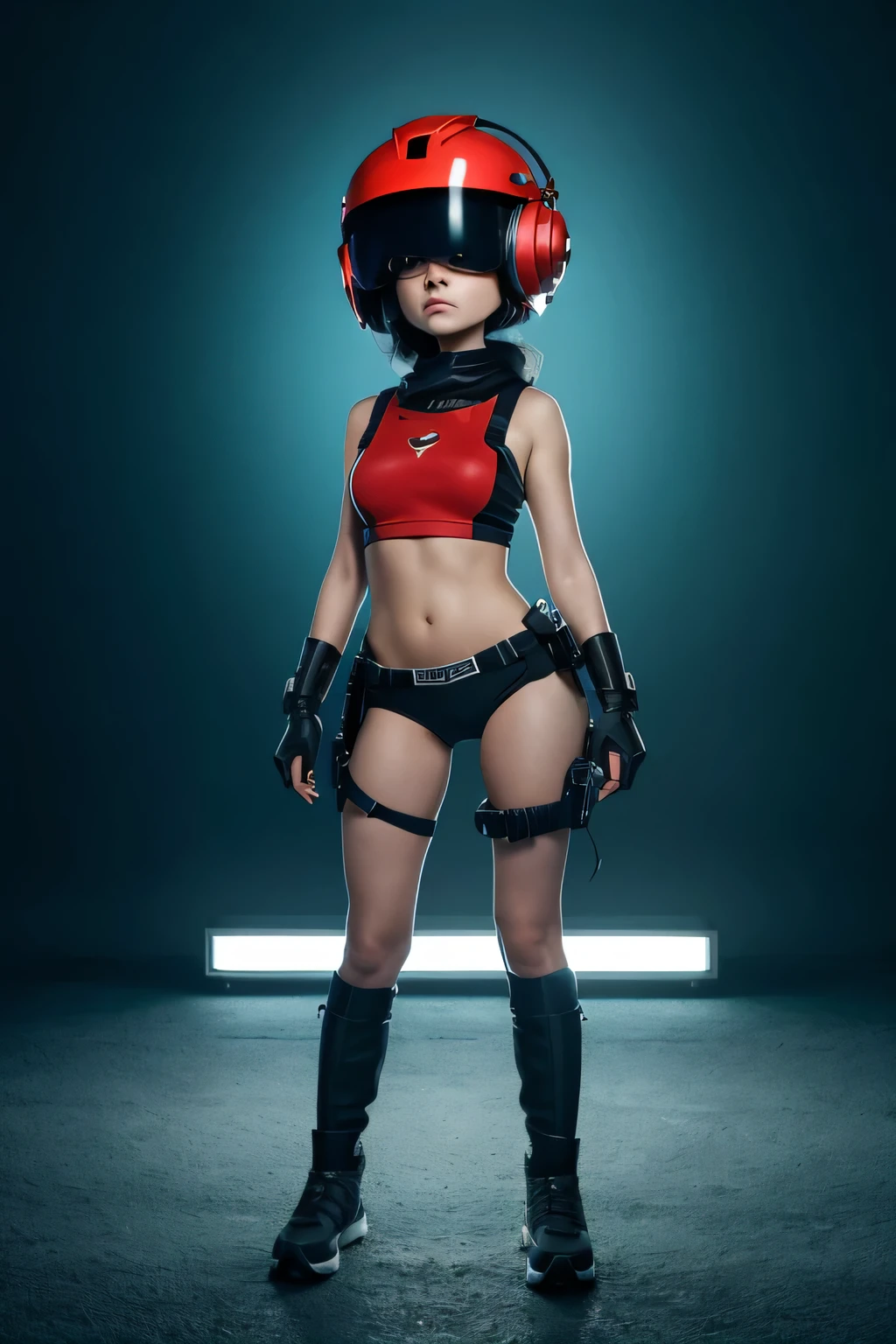 alta calidad, 8k ultra high definition, cuerpo completo, Un dibujo animado plano moderno Loco con un Big ONE, un robot con un solo ojo como Christina Ricci y un estilo de casco., Pinzas en las manos, Cabeza de TV, cabeza de alfiler, camuflaje rojo oxidado, Super detailed ocean environment., centro, hermoso, Soft lighting, Centrado en el personaje, 4k resolution, photorealistic representation.