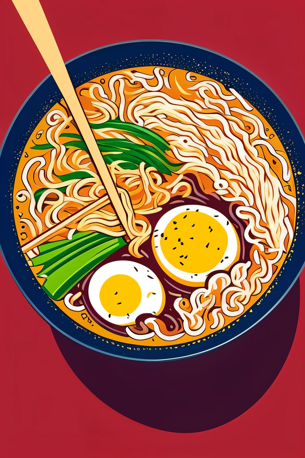 illustration style，ramen