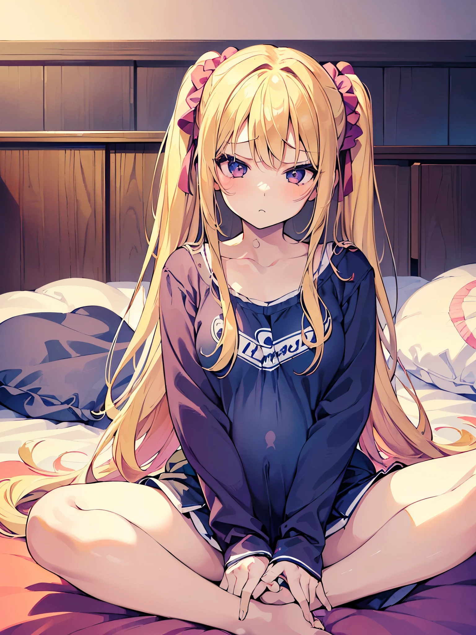 Browsing Caution,bed,blonde,Pink Cardigan,Twin tails,blonde pubic hair,Sweat,(((A lot of semen))),((cum in pussy)),many cum,spread legs,(((spread pussy))),((uterus)), urethra,smile, afterglow