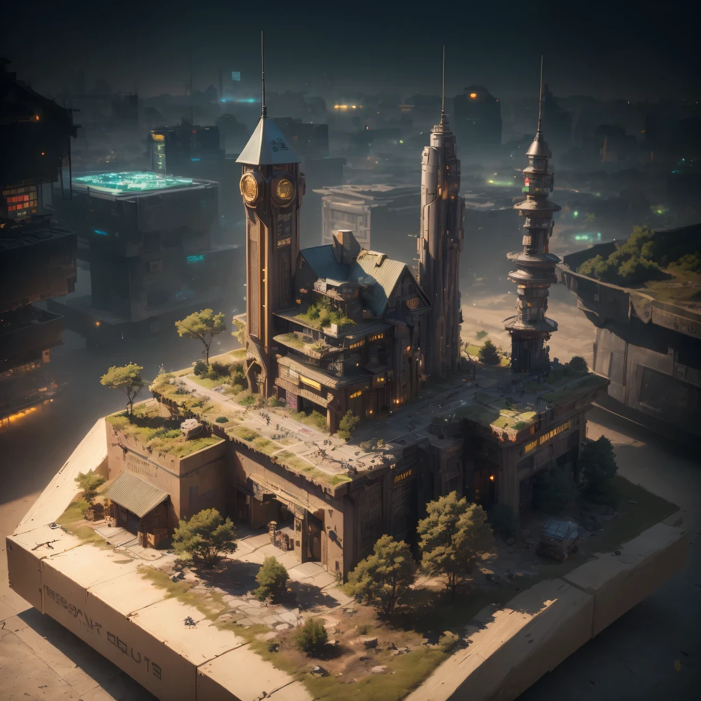 2558年Mars realistic model, (bifurcation, original photo, best quality, masterpiece:1.4),SteampunkCyberpunk6820 City,(CyberpunkMars light:1.3), Mars (related to land),(in a small nature box:1.3),Isometric, small nature, landscape on foundation,landscape,