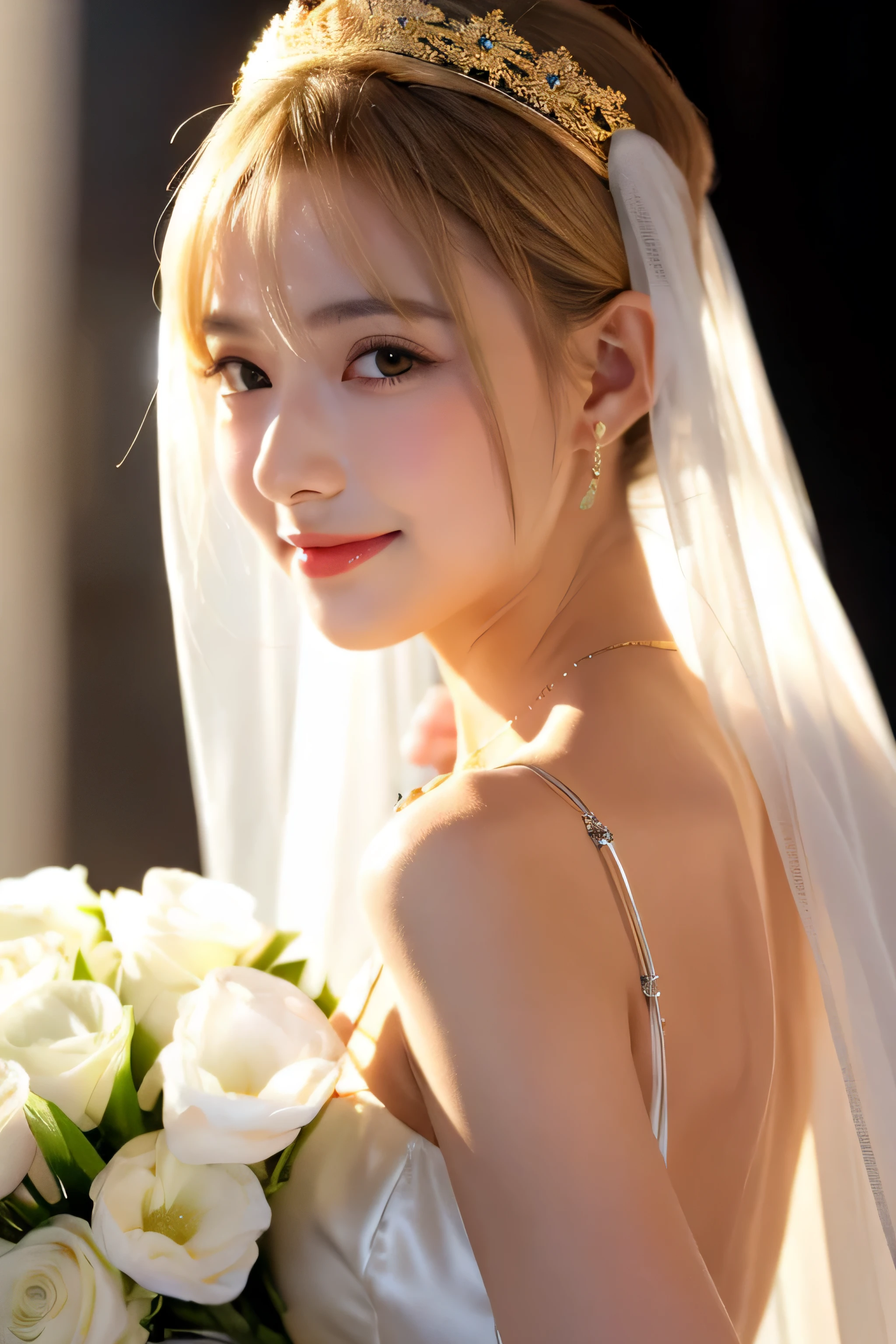best quality, ultra high res, (photorealistic:1.4), depth of field ,beautiful face, (PureErosFace_V1:0.8), half body, | | 1girl, medium breast, (white hair:1.3), short hair, innocent smile, natural make up, | | model pose, | | (white wedding dress:1.3), intricate design, | | roof top background, star_\(sky\), moon light, night time, | |,
<lora:Fanbingbing_fbbV12:0.3> <lora:chinadolllikenessyangmi_v10:0.4> <lora:dilrabaDilmurat_v1:0.3>
