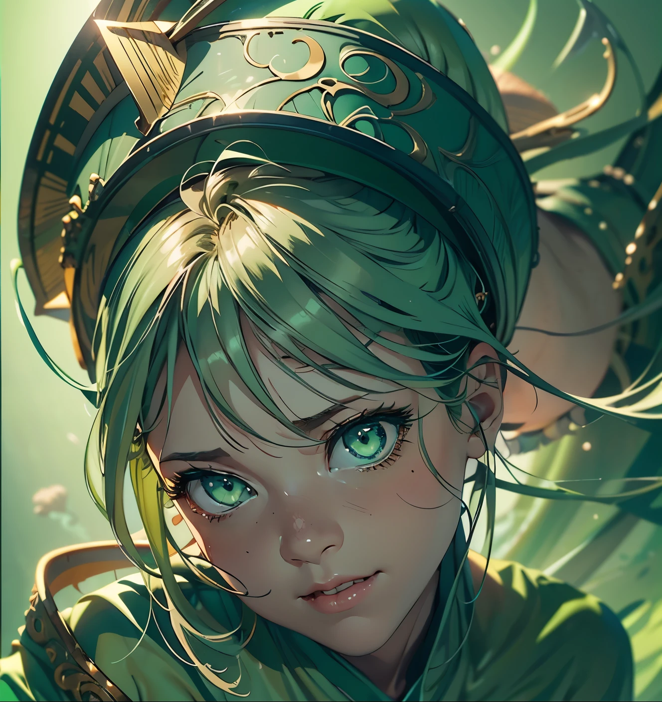 (Official art、Best Quality、Unity 8k Wallpapers、32K、masterpiece、ultra-detailliert、超A high resolution、realisitic、Photorealsitic、Very ridiculous:1.2)、(Cinematic lighting:1.2), ((Background : pagoda :1.5)、Best Shadows、Rim lighting、side lights、(Ultra-detailed and complex 3D rendering)、Detailed beautiful face and eyes、Sharp pupils、Realistic pupils、A slender、1Girl 、Medium bust、 beauitful face、(-yeld beiful girl)、((Small breast:1.5, smallchest:1.5)), (super detailed skin、detailed skin textures:1.3, ((light sea green color eyes:1.5))