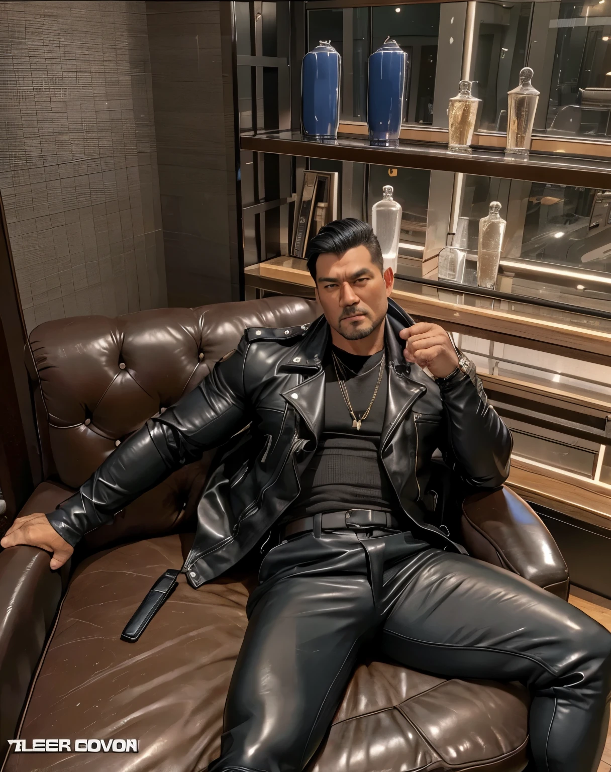 30 years old,daddy,"leather trousers man ",Dad sat on sofa,k hd,in the office,"big muscle", gay ,black hair,asia face,masculine,strong man,the boss is,handsome,,leather gloves,lecherous dad,look straight ahead,dad is handsome,dad is handsome ,dad is "horny dad"