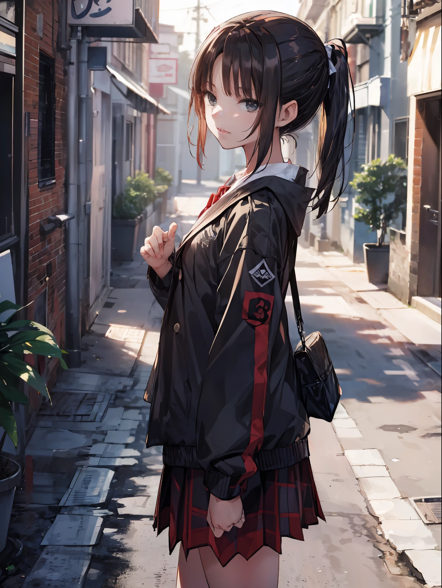 Creator qualities, anime moe art style,best anime 8k konachan wallpaper,pixiv contest winner,Badass Anime 8K,perfect anatomy, (Please draw a girl walking sleepily to school.. ),break, 1 girl, (alone,,,13 years old:1.3),, androgynous charm, (very short hair),messy hair, All limbs, full finger,flat chest, small ass, between legs, small eyes,Precise black eyes,disgusted eyes, school uniform, skirt,On the way to school. break,super detailed,High resolution,super dense skin, professional lighting, (cool illustration:1.2),