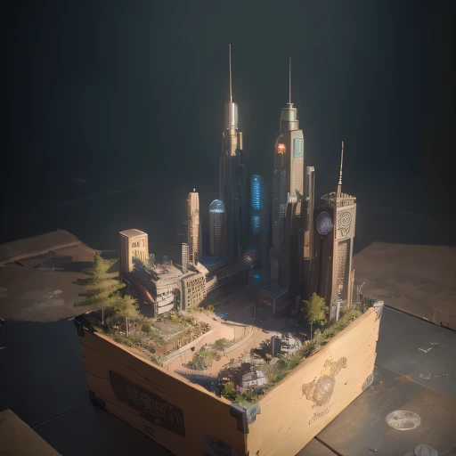 2558年Mars realistic model, (bifurcation, original photo, best quality, masterpiece:1.4),SteampunkCyberpunk6820 City,(CyberpunkMars light:1.3), Mars (related to land),(in a small nature box:1.3),Isometric, small nature, landscape on foundation,landscape,