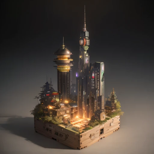 3558年Mars realistic model, (bifurcation, original photo, best quality, masterpiece:1.4),SteampunkCyberpunk6820 City,(CyberpunkMars light:1.3), Mars (related to land),(in a small nature box:1.3),Isometric, small nature, landscape on foundation,landscape,