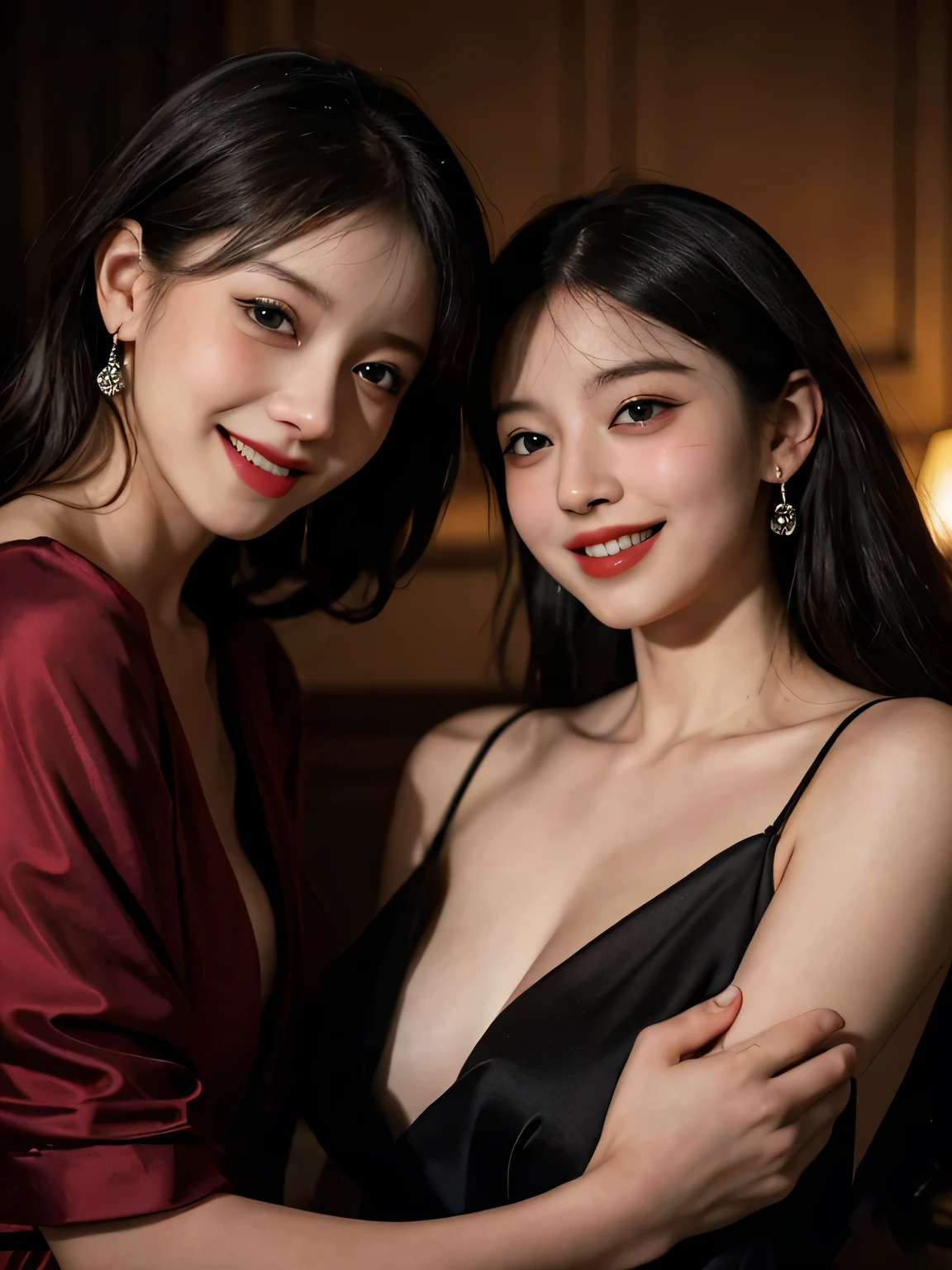 fruits,Grapes,Rosa,antique,A smile,,Sweet and seductive appearance.、Caravaggio's paintings、Chiaroscuro of Caravaggio,Two women frolicking,Cute smile, Expression of ecstasy