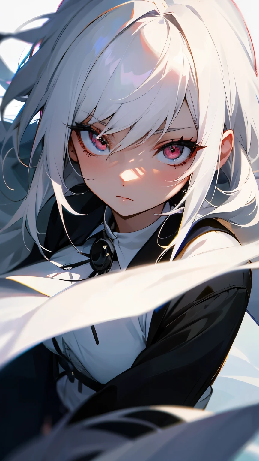 Anime girls with white hair and white eyes