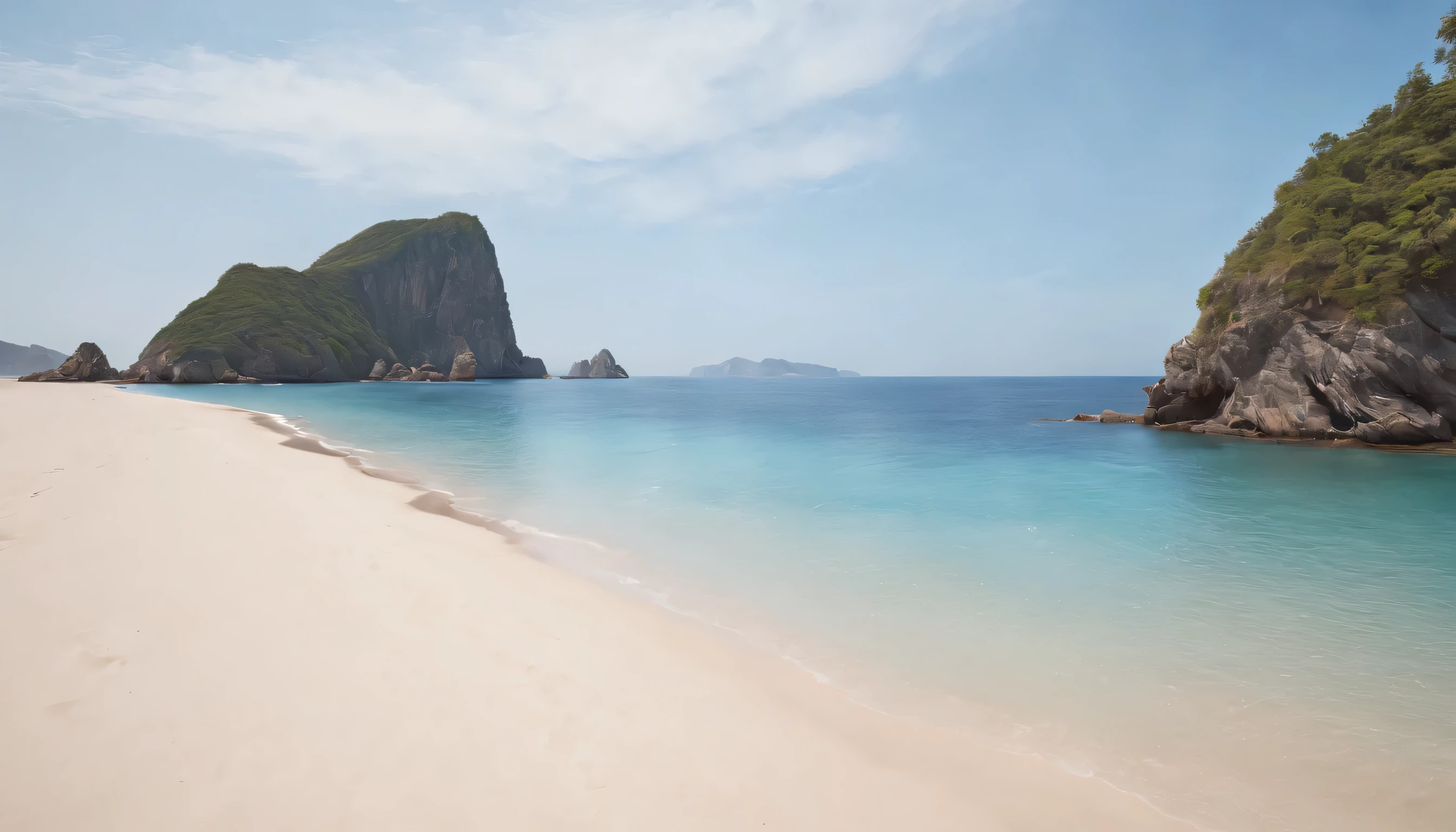 (Highly detailed CG unity 8K wallpaper、masterpiece、highest quality、Super detailed)、(best lighting、best shadow、very delicate and beautiful)、highest quality、8K、Detailed facial depiction、masterpiece、highest quality、clear image quality、
on the beach in spring、Let's take a photo of the blue sea and the white waves lapping against the ocean.。