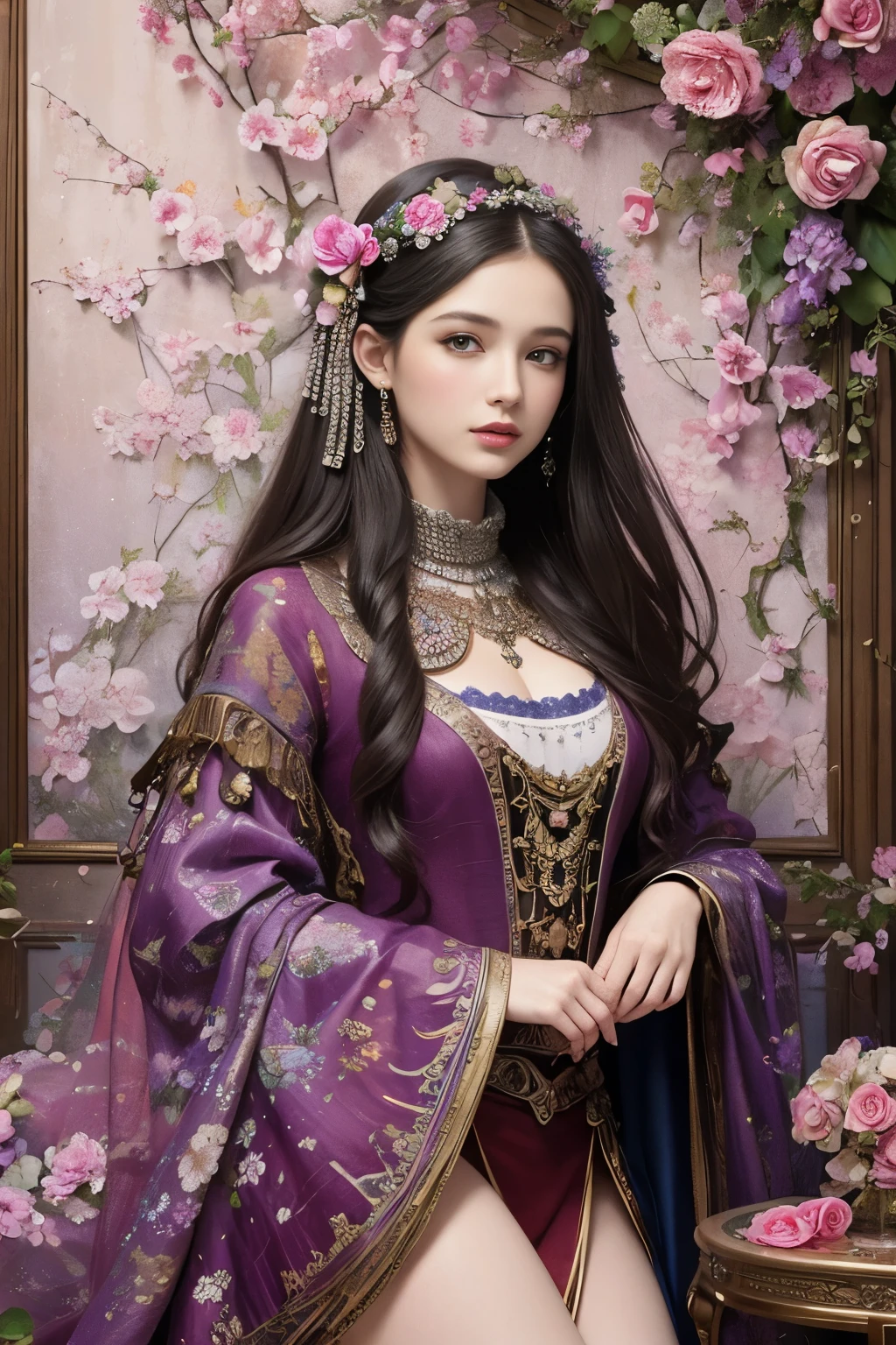 (masterpiece, highest quality, highest quality, official art, beauty and aesthetic: 1.2), (1 girl: 1.3), very detailed, (fractal art: 1.1), (color: 1.1) (flowers: 1.3), most detailed,
