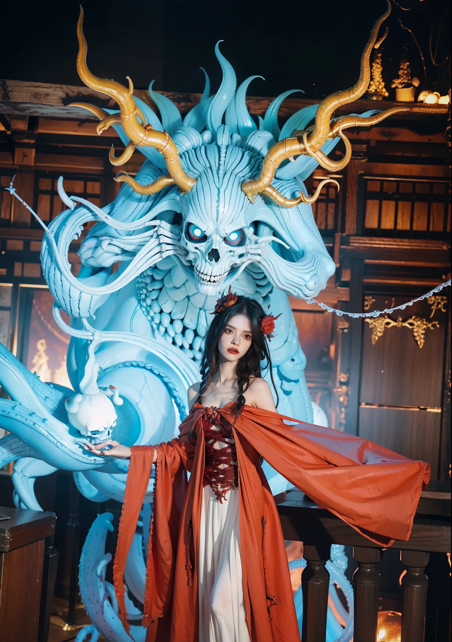 Detailed image quality,Pandora's box, wing, succubus theme,the fallen angel,Excellent,scary,secret terror,tentacle,have eyes,The Uncanny Valley effect,little beast blood moon,Skeleton skeleton,vampire,hell fire,dark queen,Blue Dragon