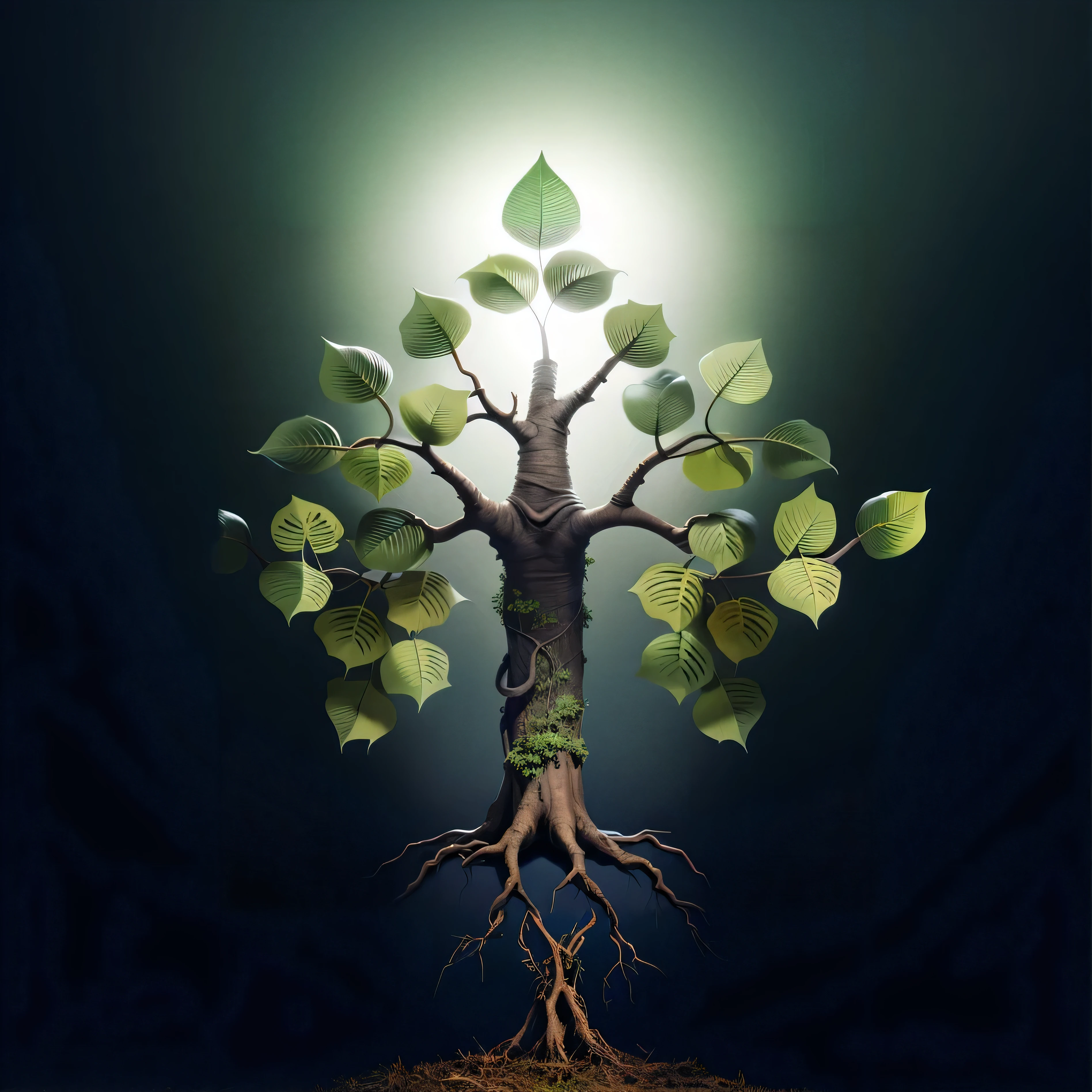 tree with roots and leaves