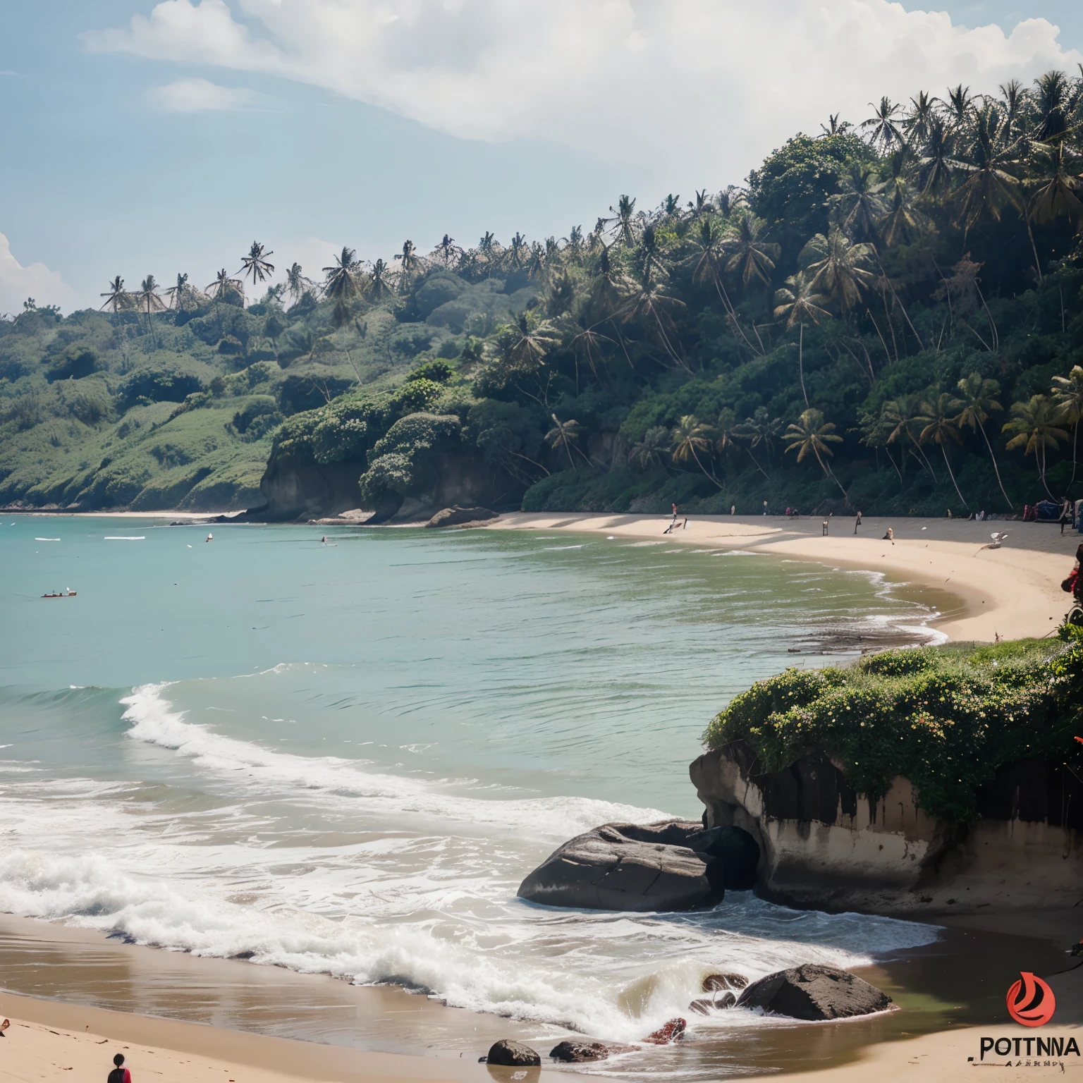 Poto pernikahan berdua pakai gaun merah di pantai