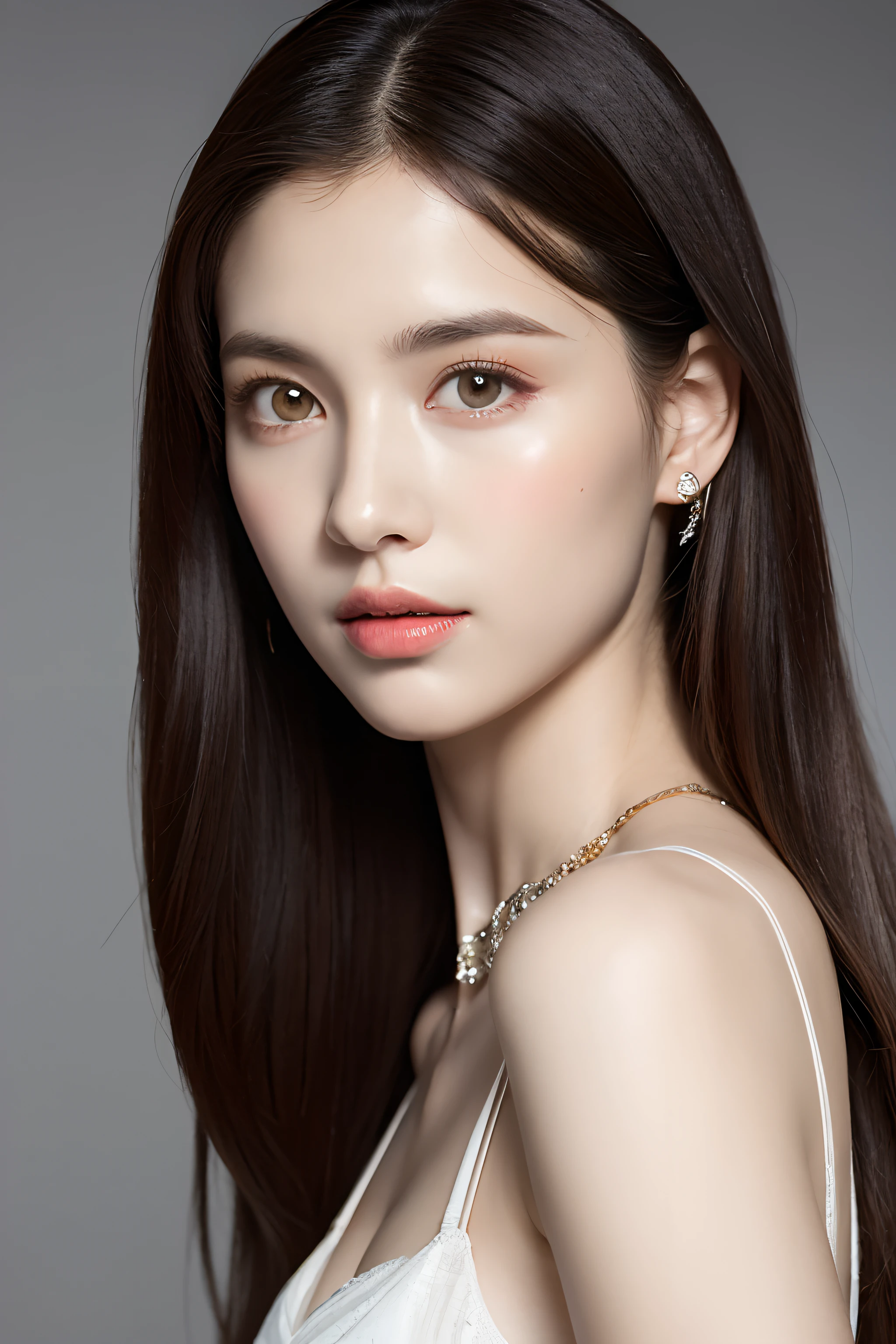 ((on the table)), (Super detailed), ((actual)), (better quality), a very beautiful woman,Wear a unique luxury dress and necklace, Have silky long hair, straight hair, And a beautiful red and white skirt. She has sparkling eyes. (((whole body))), 8k smooth, clear facial features, actual, photography, photo real, (HD :1.0), (realism:1.4), waist shot, (actual skin:1.4), (Exquisite and clear portrait:1.4), (high resolution:1.4), (时尚人像photography:1.4), (Photorealistic:1.4), (Surreal:1.4)