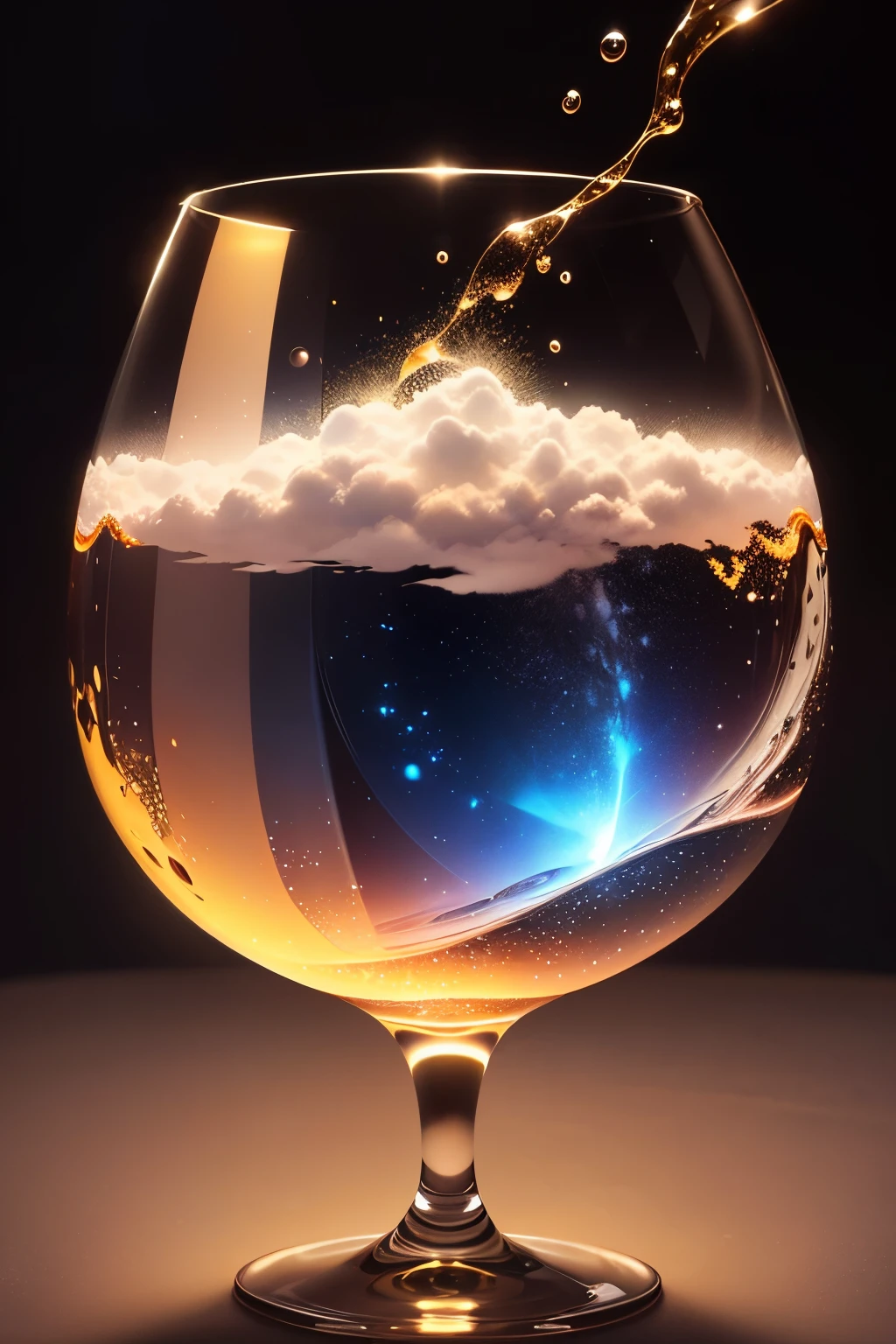 moon in the glass The background is space