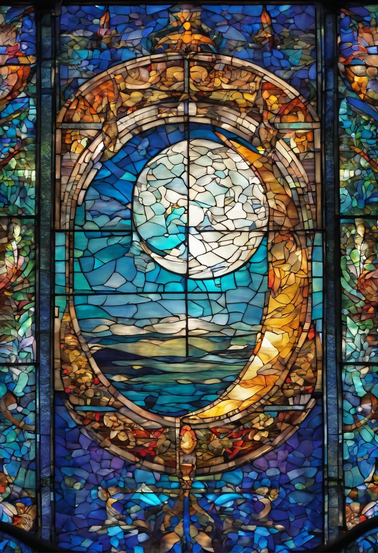 moon in the glass fine details fine particles of light