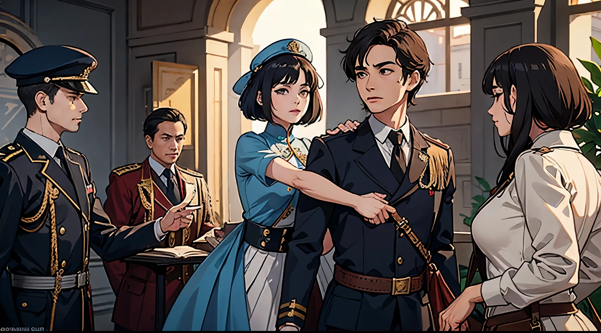 Create an image depicting the oppressive colonial rule of the French in Vietnam during Ho Chi Minh's youth, showcasing the presence of French authorities and the resistance of the Vietnamese people.