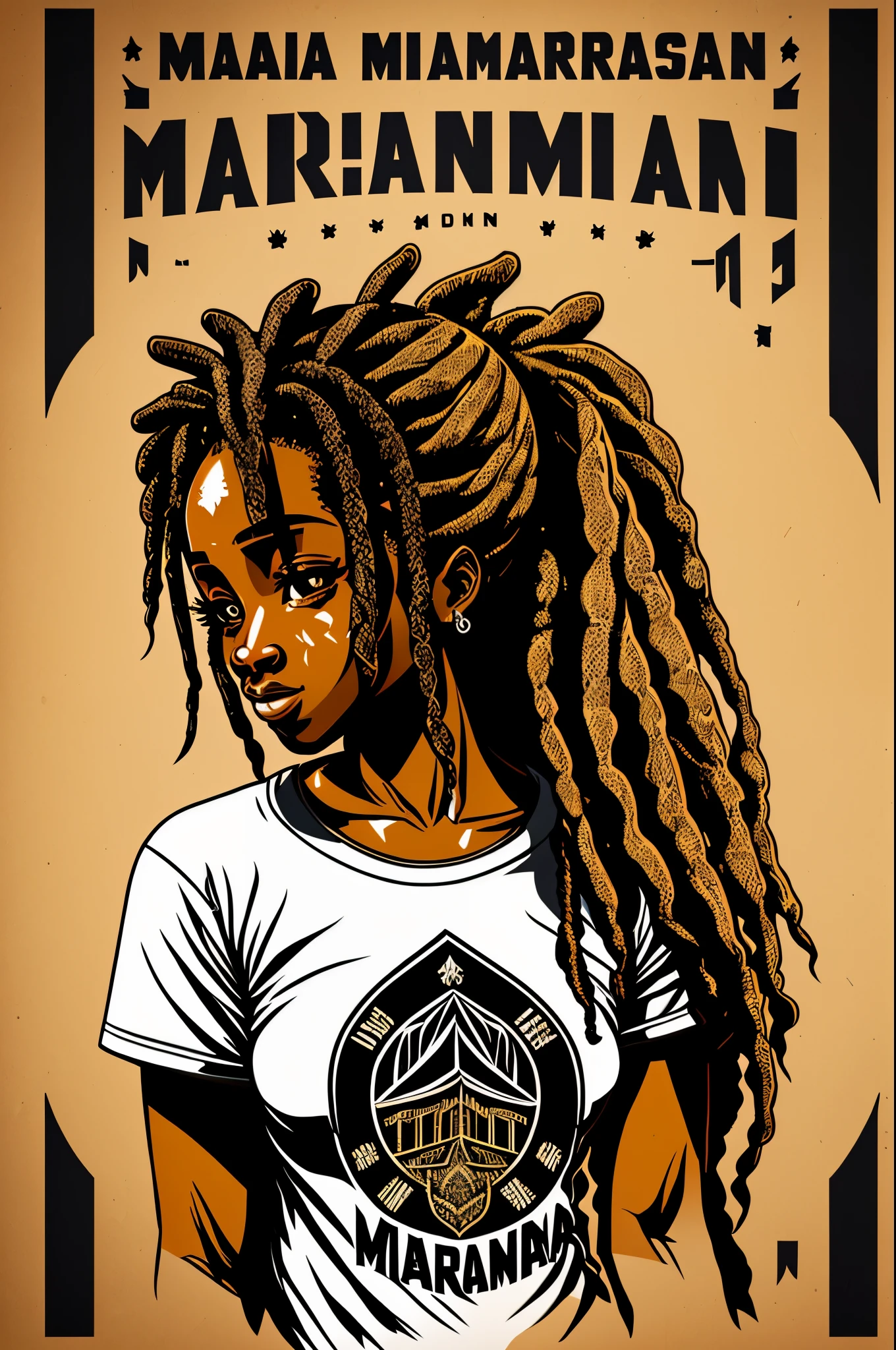 integrado, black skin dreadlock Maria sex virgin Maria sex ,residencial Himmer dirigindo nas montanhas, Great detail vector graphic on a t-shirt