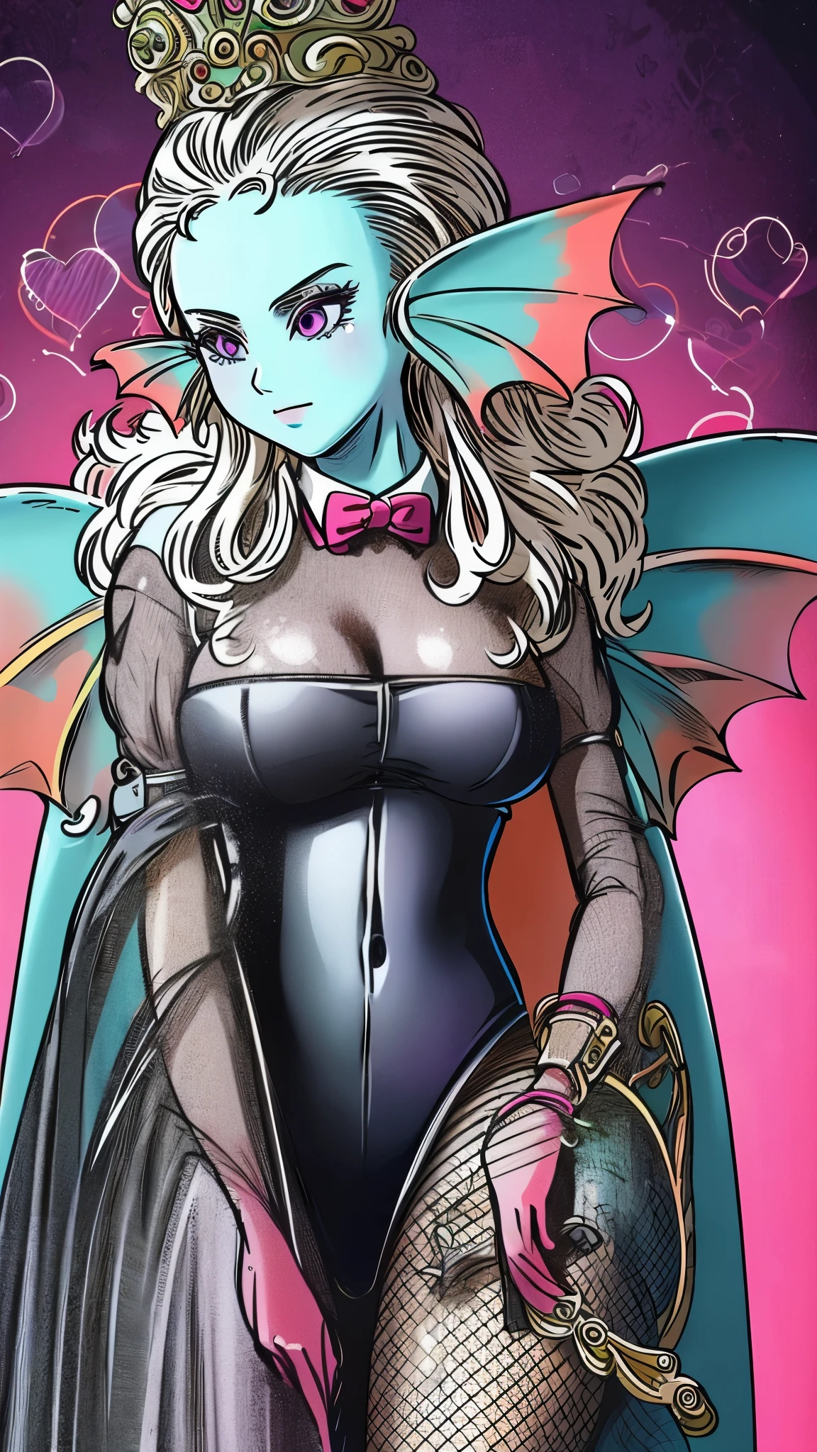 8K,high quality,married woman,beautiful,bright,eye highlights,sexy,erotic,beautiful line drawing,light blue skin,blue and orange gradient ear fins,bunny girl,bunny suit,net leg tights,big tits,big tits,big tits,hanging tits,light blue skin,white hair,purple eyes,glossyskin,shiny body,black dust bunny suit,pink background,heart mark on background,black dust bunny suit,pink background,sexy bondage outfit,blue skin,simple background,
