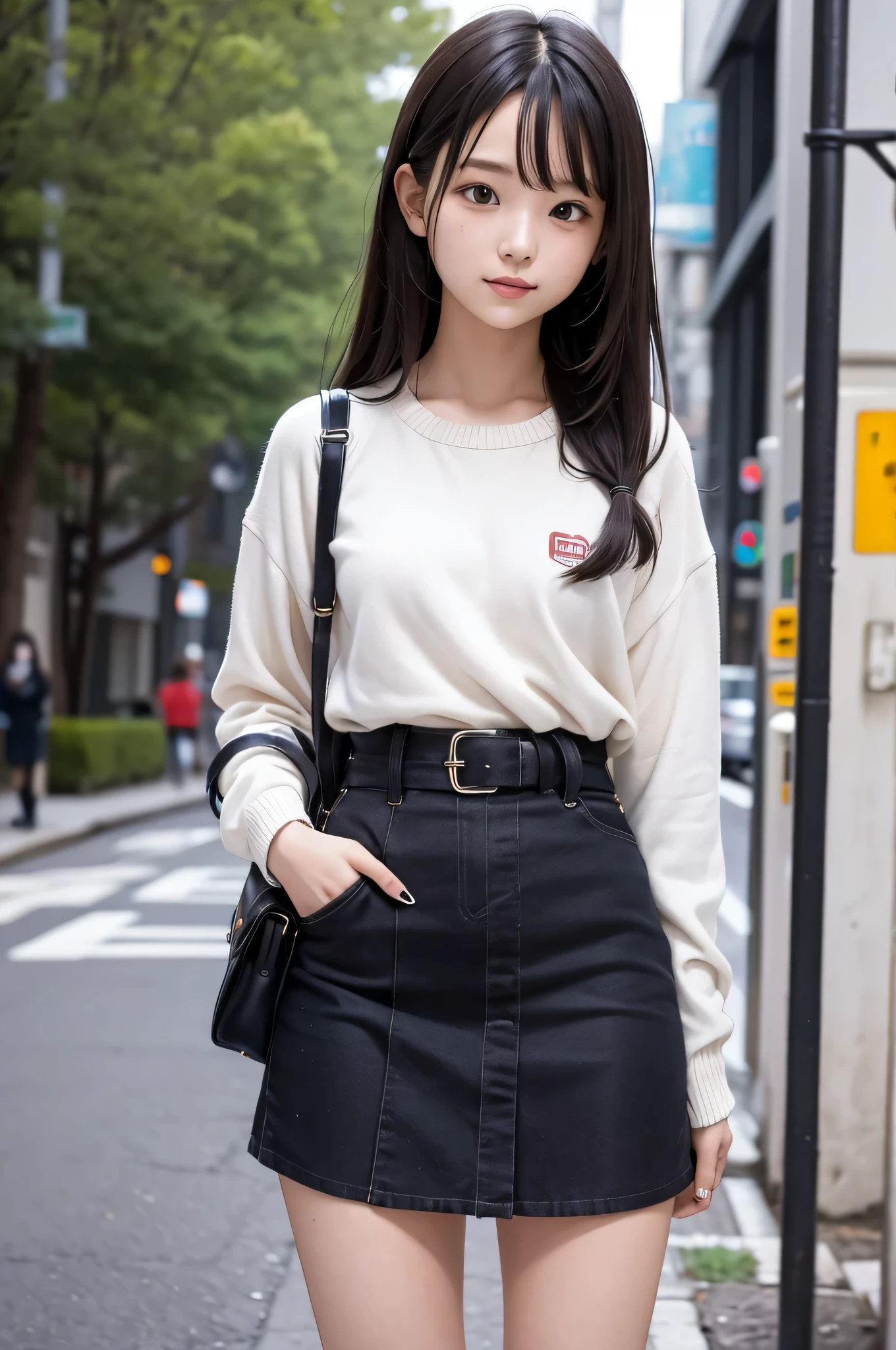 Wear a super mini skirt、20 year old female college student