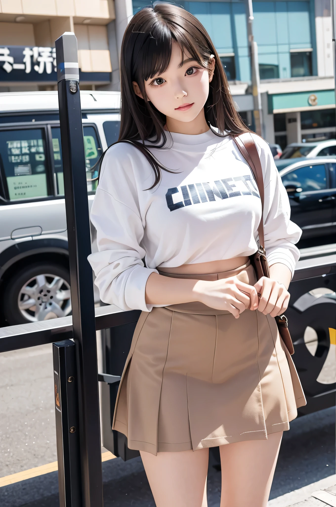 Wear a super mini skirt、I am a 20 year old female college student.、I have the material