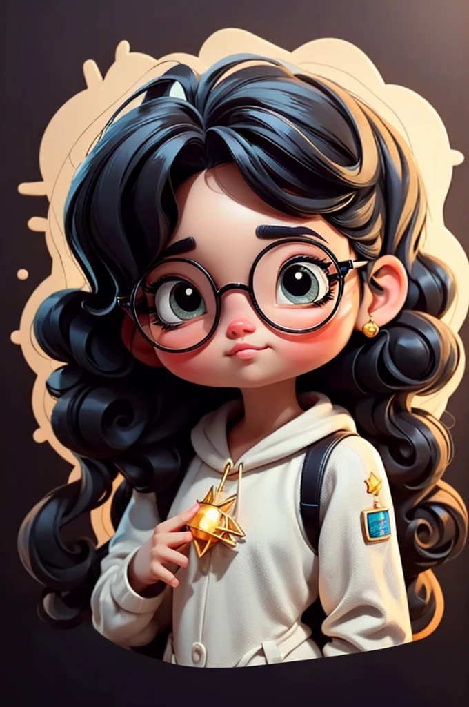 Create an 18K version of the Beautiful Black Researcher science lab , cabelo preso, cabelo solto, luxurious and glasses Detailed details, Jolie Science Lab : Deve estar empacotado vestido com um jaleco p ficar charmoso e bonito mostrar toda a sua altura , do personagem original. science laboratory must have a round face and large dimensions, olhos claros, long eyelashes and rosy cheeks. Seu cabelo deve ser longo e tons preto de cor escuro. bonito: Vestir chibi em um jaleco JANAINA bonito,FOFO, adorable and charming .
