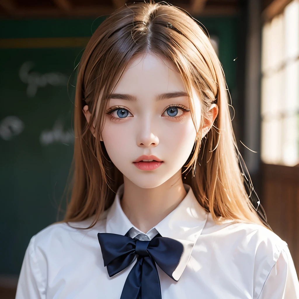Boy, long blonde hair, blue eyes, sharp features, white skin, young man, formal school uniform, school atmosphere