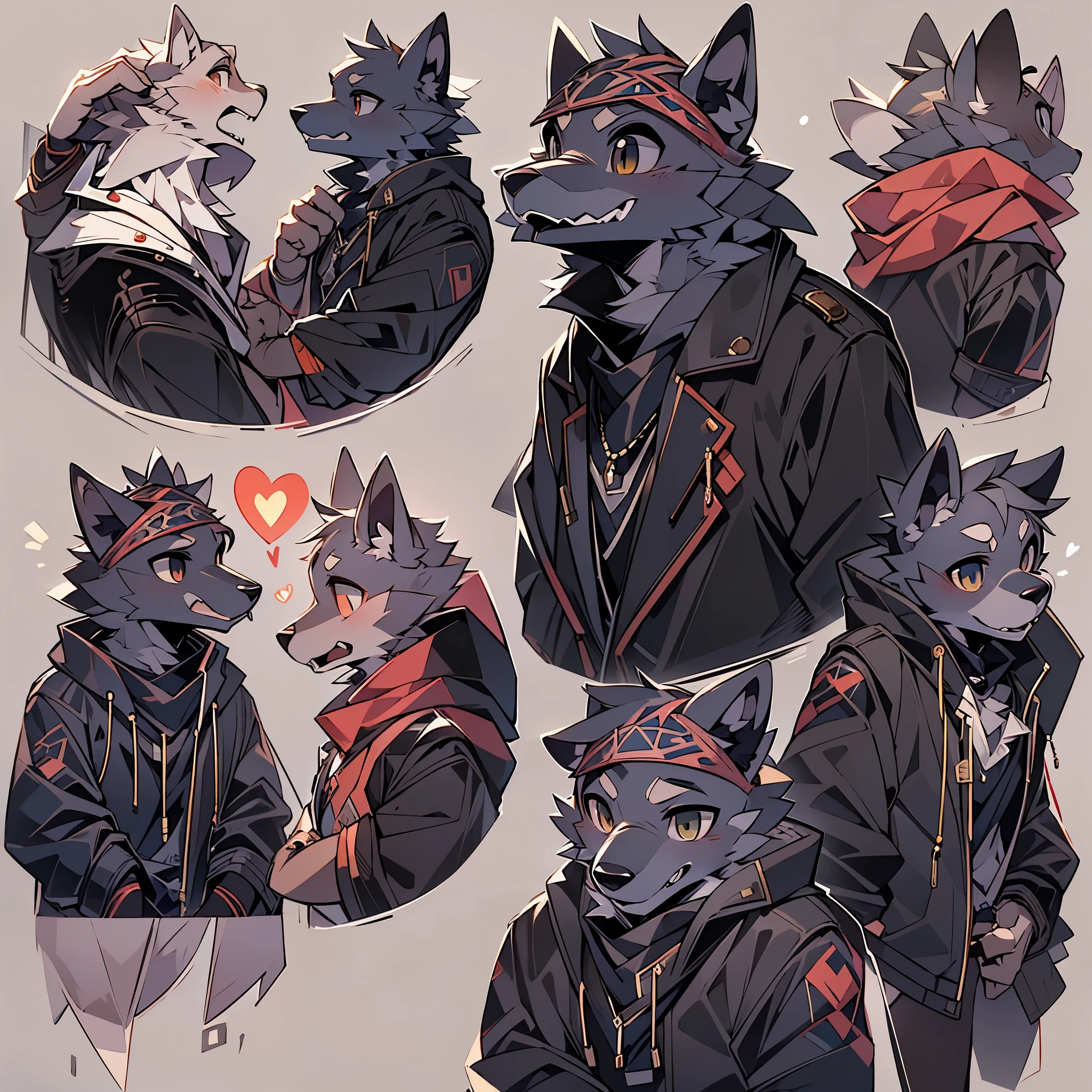 top-quality，best qualityer，rzminjourney，vectorial art，High quality illustrationtiz，tmasterpiece）（komono，furry anthro），round form，Bust，the street，(Boy black humanoid dog:1.2), Smiling warmly，Flashing friendly peace signs，Super detailed illustration，solo person，Dark night，Dark streets