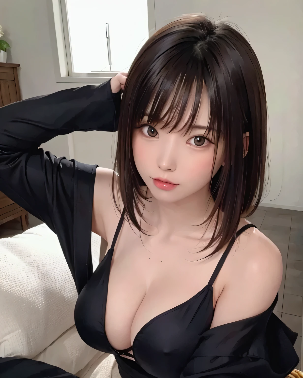 beautiful straight long hair), alone, ((face 80% beauty and elegance, 20% pretty and cute:1.5)), clear eyes, (fine eyes, light green eyes, bright pupils), double eyelid, (Slightly thick and sexy lips:1.2), Highly detailed facial texture, impressive body shape, Curvaceous and very attractive woman, High resolution RAW color photos Professional photography, break Ultra High Resolution Textures, High resolution body rendering, big eyes, A masterpiece like no other in history, incredible high resolution, Super detailed, stunning ceramic skin, break .2), ((highest quality, 8K)), sharp focus:1.2, (layer cut, big:1.2), (beautiful woman with perfect figure:1.4), (Beautifully shaped breasts:1.3), thin waist, (correct hand shape:1.5), (full body shot | kimono、shrine maiden costume