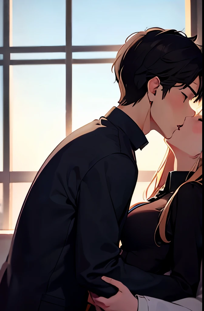 A man and a woman kissing passionately,Embrace