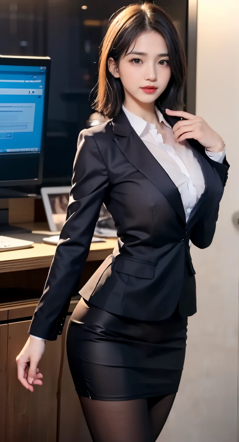 透けたnipple、beautiful nipples、(smile)、(nipple見え)、(translucent shirt:1.2)、(In 8K、highest quality、masterpiece:1.2)、(genuine、photogenuineistic:1.37)、Super detailed、1 girl、cute、、、beautiful and detailed sky、office、sitting、date、(blush your nose)、 (perfect beautiful beautiful face:1.15)、(closed mouth)、細やかなbeautiful eyes、(skeleton shirt:1.1)、daytime、、short cut hair、、white lace、(short hair:1.5)、floating hair、body、20 year old woman、brown hair、、brown eyes、small head、((M cup fashion girl、beautiful eyes、genuine face、genuine skin、genuine-looking face、genuineな肌、fine eyes、、(No underwear:1.3)、、viewer、Look carefully at the face and chest、,　see-through shirt。the tip of the chest sticks out。Areola is protruding。(The shape of the genitals is clearly visible), lots of eyelashes。black eyeshadow。bright red lips。black sexy high heels。pubic hair。The lower abdomen is bristly。thin。thighs are open。pubic hairが非常に多い。nippleは非常に突き出ています,　 そして繊細なbody型、Dark blue suit、camel&#39;With toes、protruding pussy＿nipple
