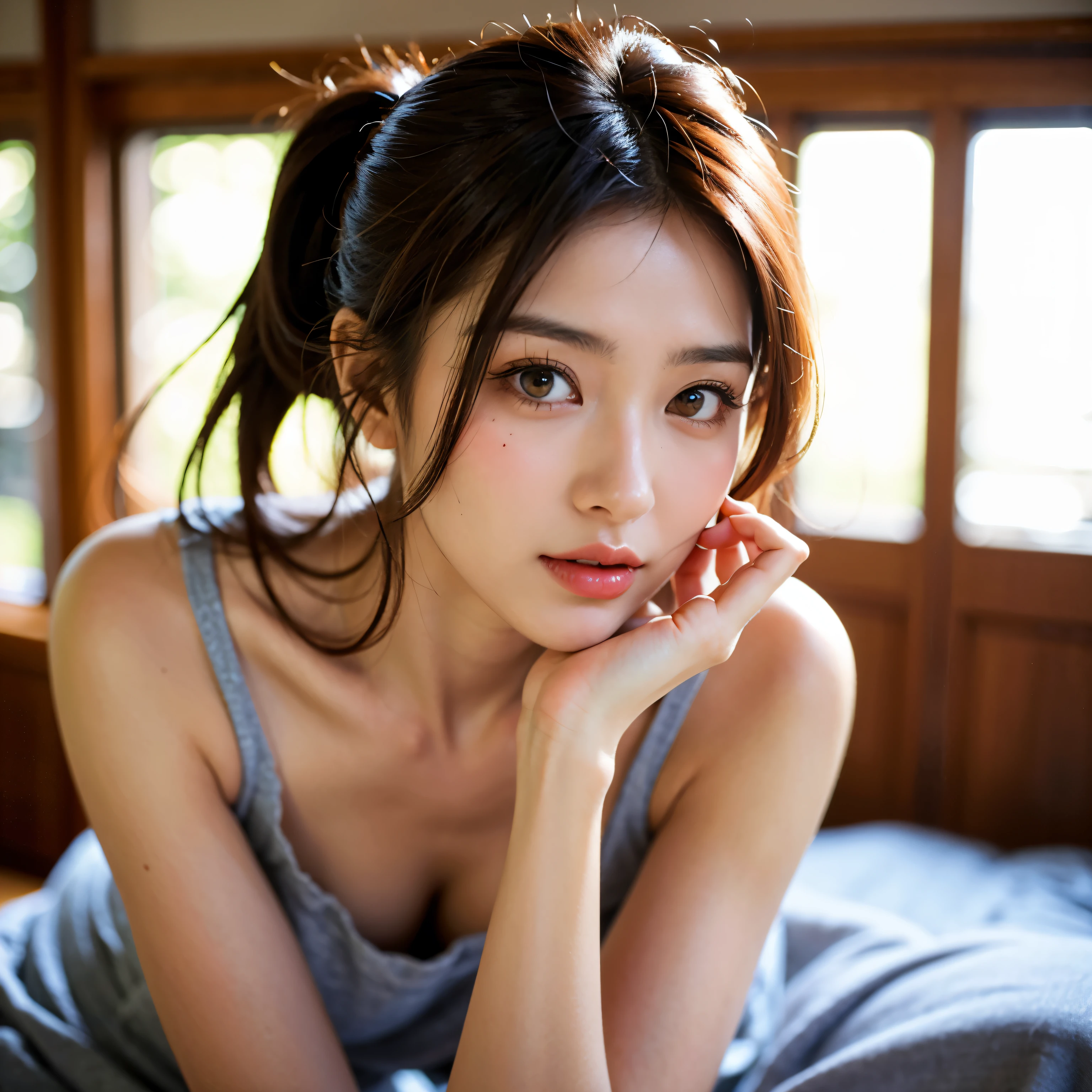 Beautiful woman、Wolf、