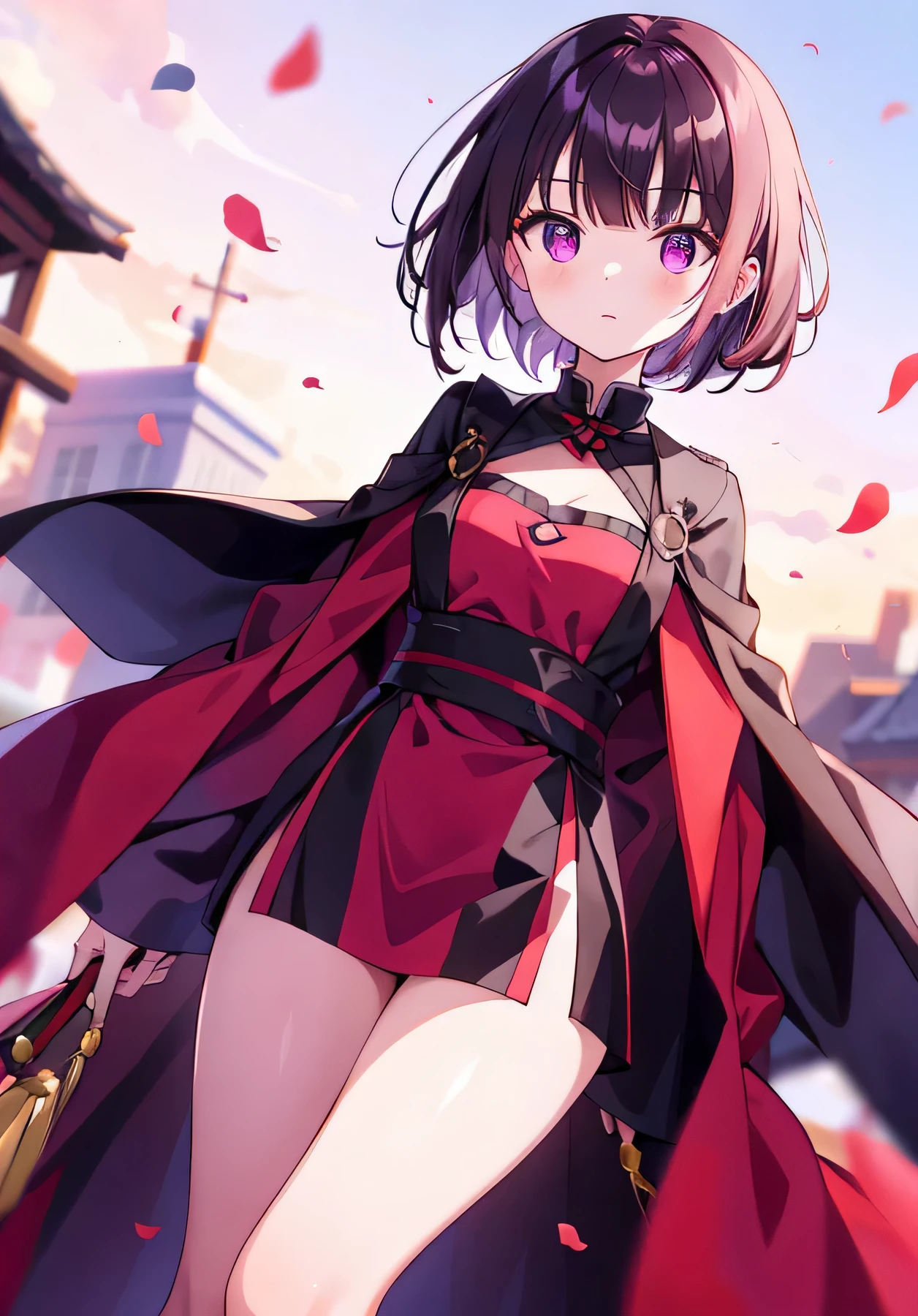 (Top Quality, 16k, Masterpiece: 1.3)), 1 Girl, Sharp Focus: 1.2, Beautiful Women with Perfect Figure: 1.4, Slender Abs: 1.2, (((Short Bob Hair)), ((Small: 1.4)), ((Beautiful Face Idol: 1.3)), (Transparent Fabric Kimono 1.5)), Highly Detailed Face and Skin Texture, Detailed Eyes, Double Eyelids, (((Pause)), (Seductive)), Walking, Paris cityscape, low angle, shot from below