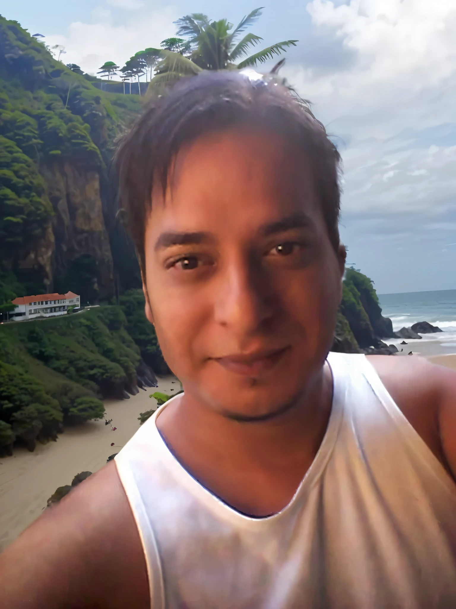 trocar fundo para praia com hotel de fundo