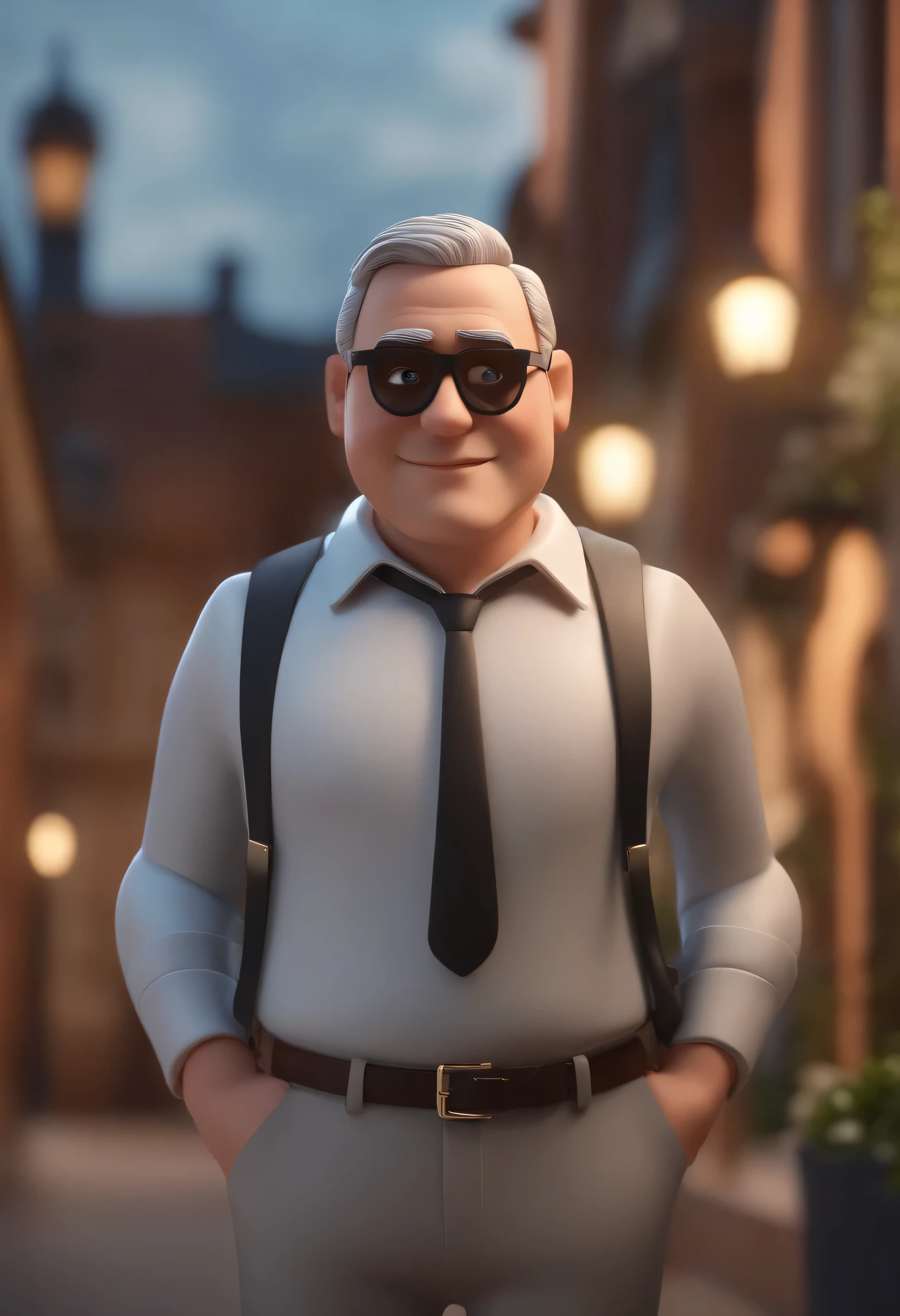 Cartoon character of a man with black glasses and a black shirt, animation character, Caractere estilizado, animation style rendering, 3D estilizado, Arnold Maya rendering, Stylized 3D rendering, toon render screenshot, Personagem 3D, Personagem 3D, Stylized 3D rendering, 3D character rendering, personagem de desenho animado, Personagem de close up, Pose de personagem, (Estilo Pixar) (parte mestre:1.2) (Bokeh) (melhor qualidade) (pele detalhada) (textura detalhada) (8k) (argila) (cinematic lighting) (sharp focus