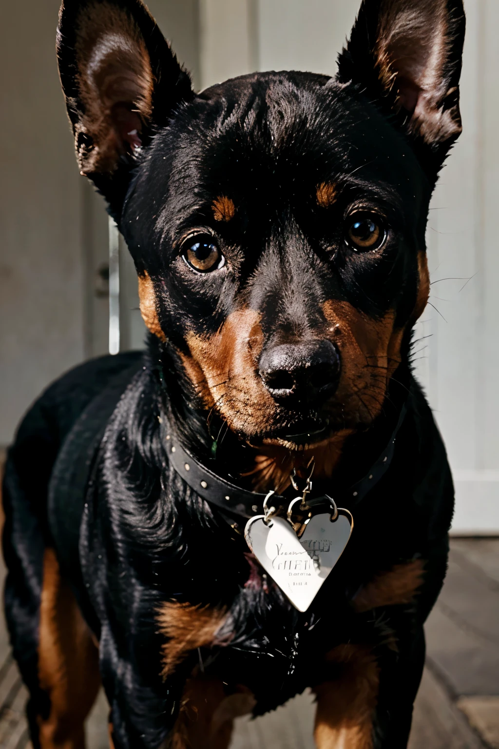 A black male pinscher dog