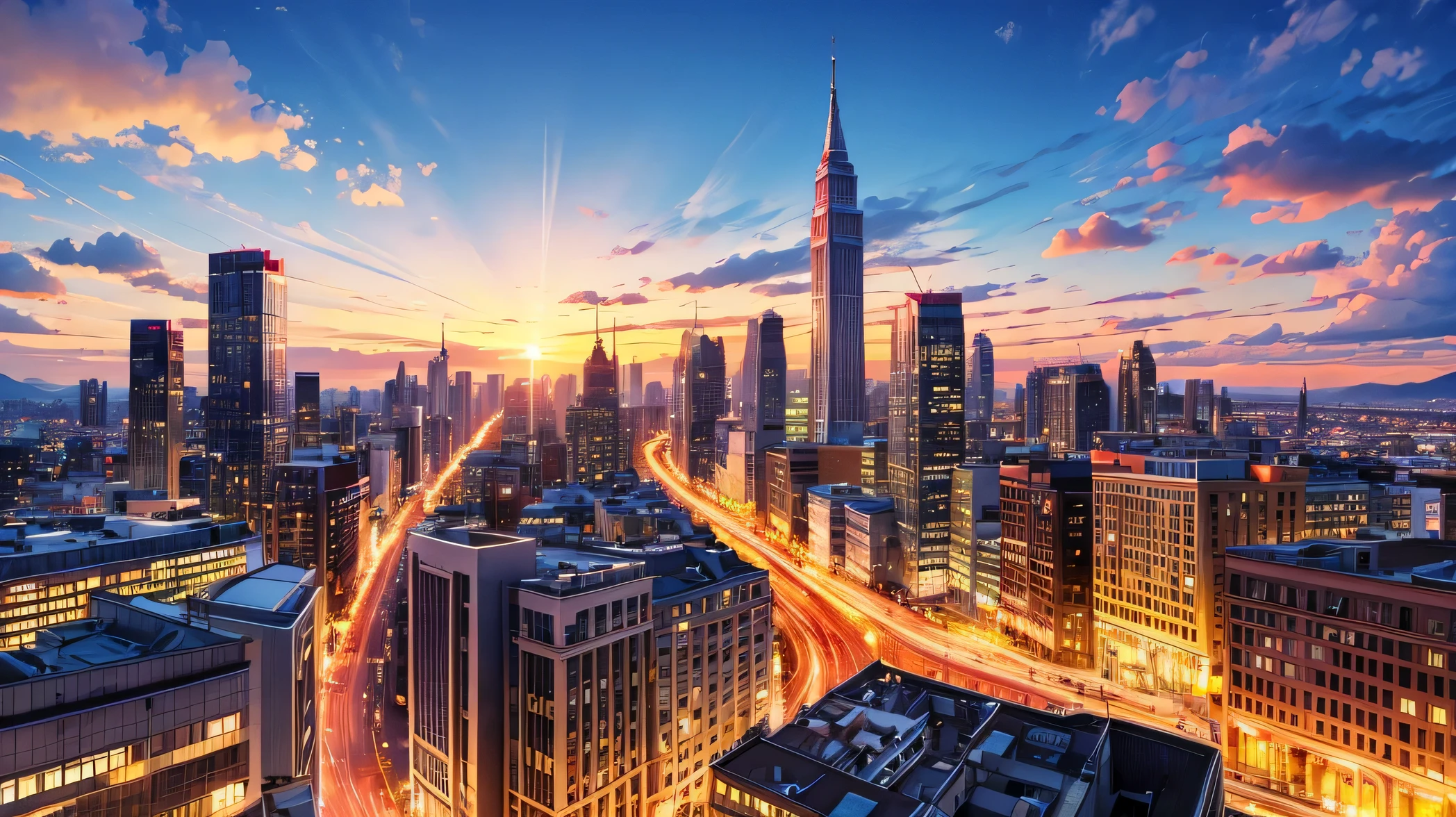 create a banner for youtube, beautiful city, 2560 x 1440 pixels