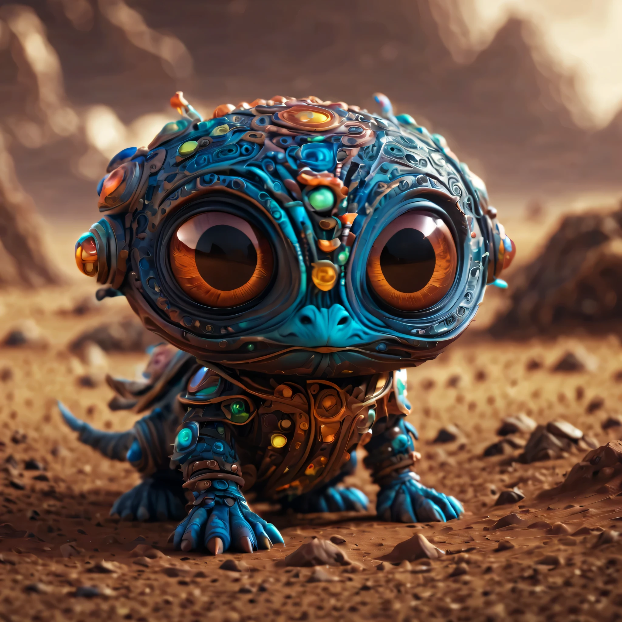 (masterpiece, best quality:1.2), Magical creatures from mars, action, cute, 3d crunch,