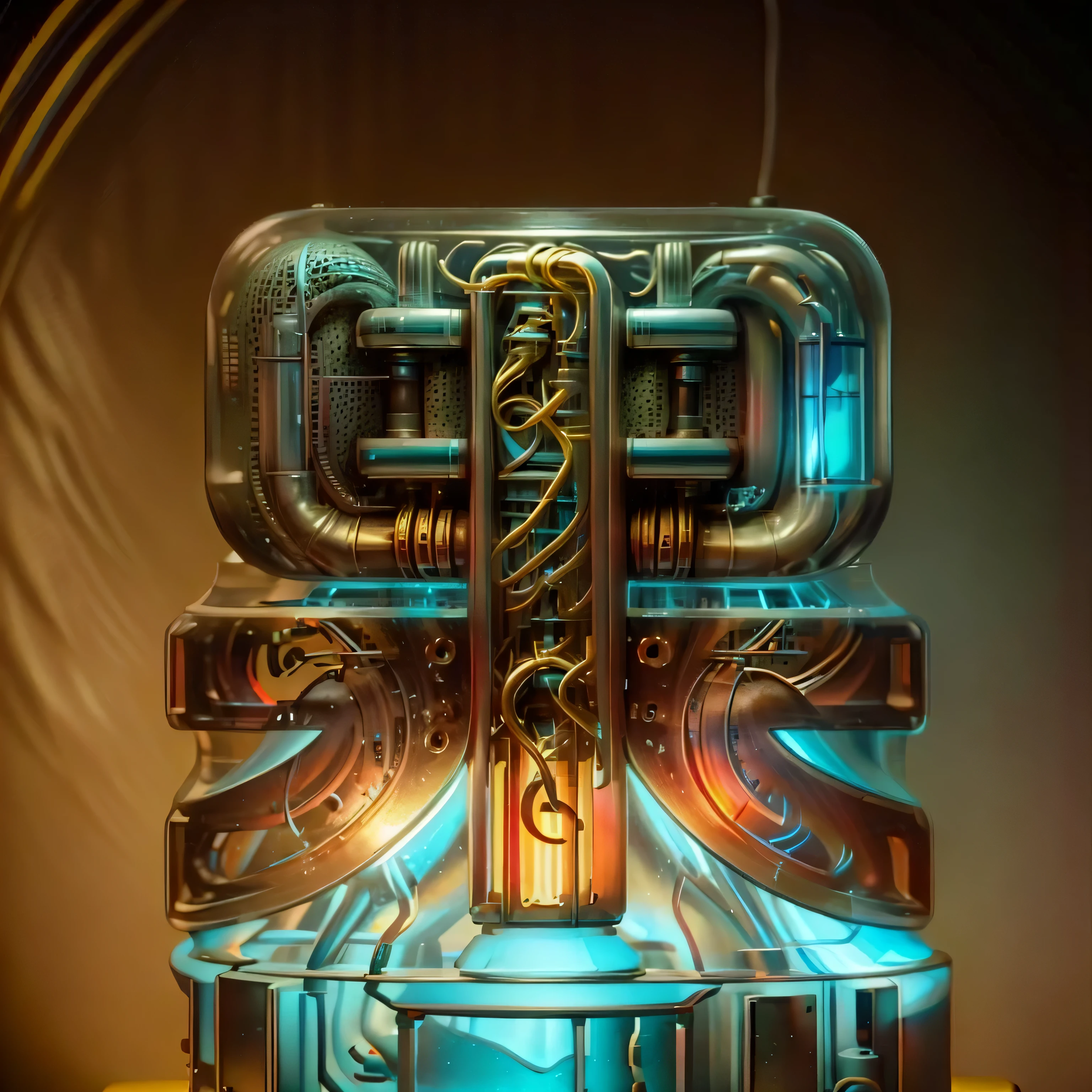 simple background,masterpiece,best quality,super detailed,microphone,vacuum tube,chip,button,Influence,data cable,Engraving pattern,chip组成的文字,glow in the dark,electronic product,earphone,lantern