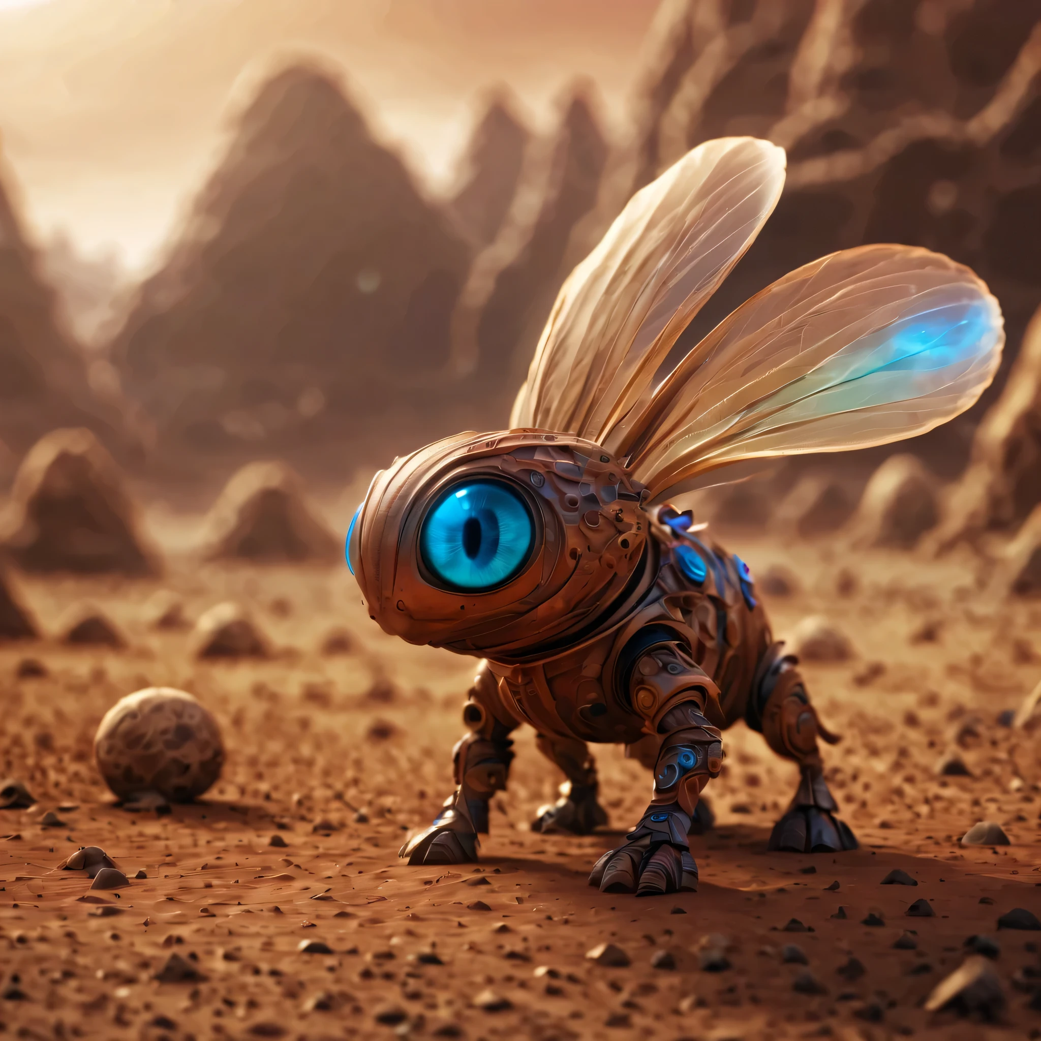 (masterpiece, best quality:1.2), Magical creatures from mars, action, cute, 3d crunch,