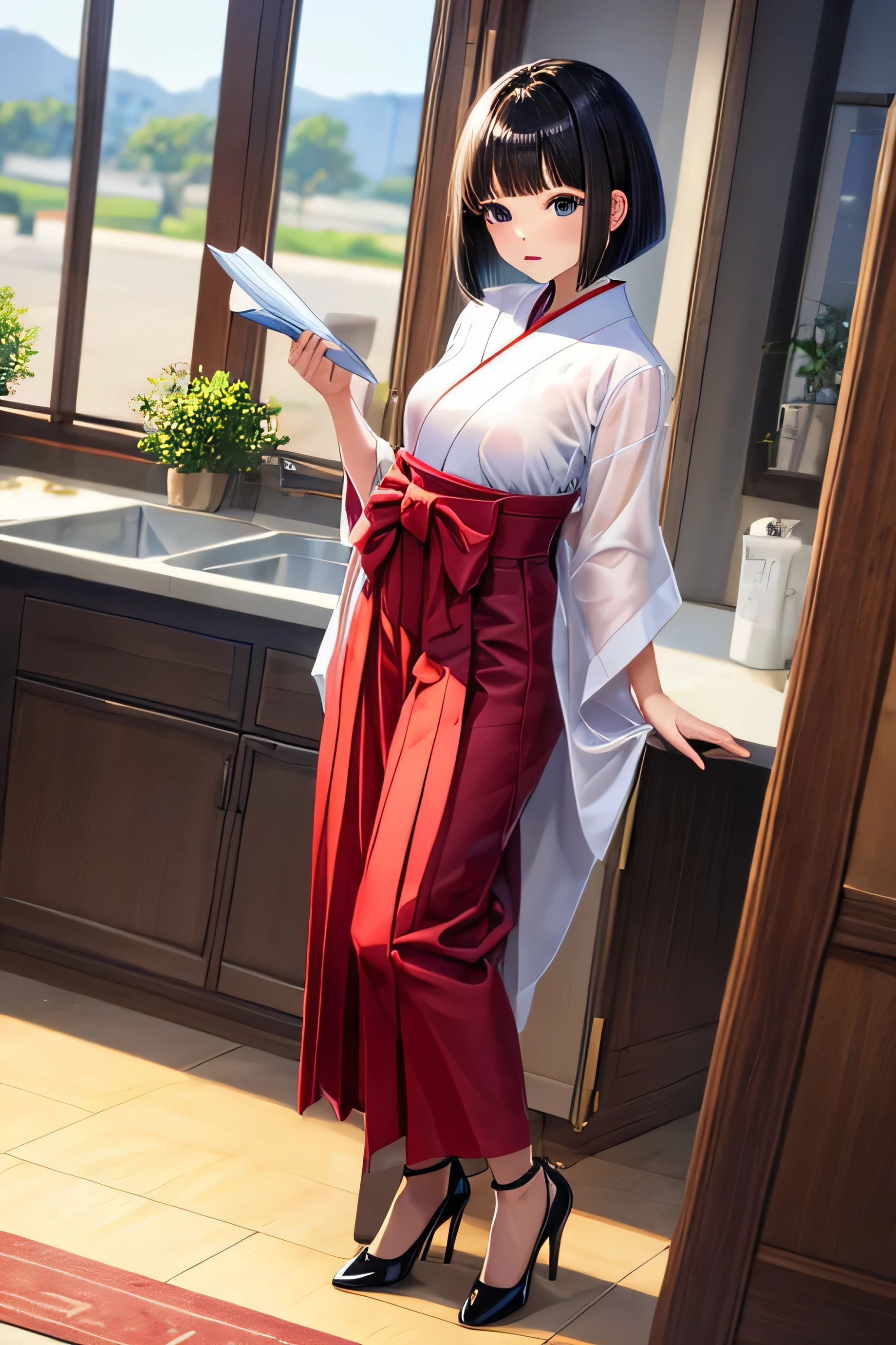 ,in the same way, silk stockings , Nylon , pumps, all, high quality, ,black hair ,beautiful ,silky , See-through , black satin, Are standing , lusterのある, lusterのある, skin stockings,luster, bob cut, short hair