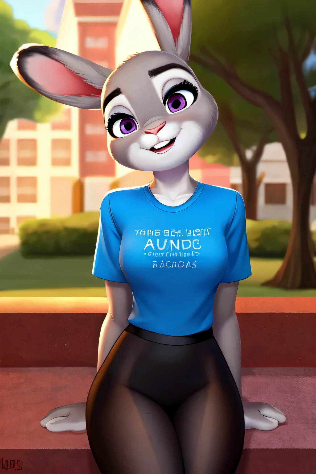 judy hopps,pantyhose Leggings,t shirt,looking at the viewer,tight clothes