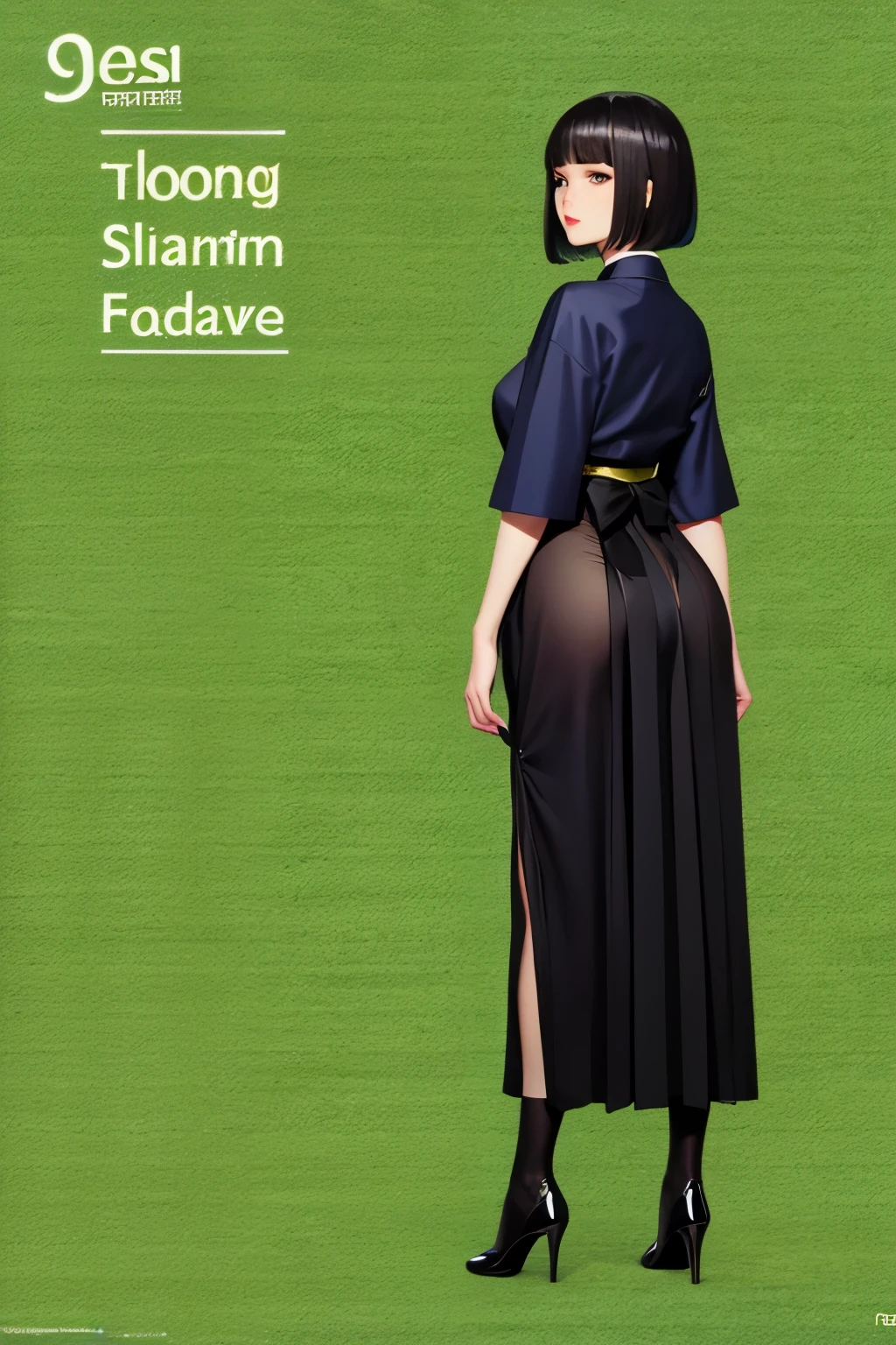 hakama, silk stocking , nylon , pumps, heel, high quality, ,black hair ,beautiful ,silky , see-through , black satin, standing , shiny, glossy, skin stocking, luster, bob cut, short hair , Garter belt , t-back