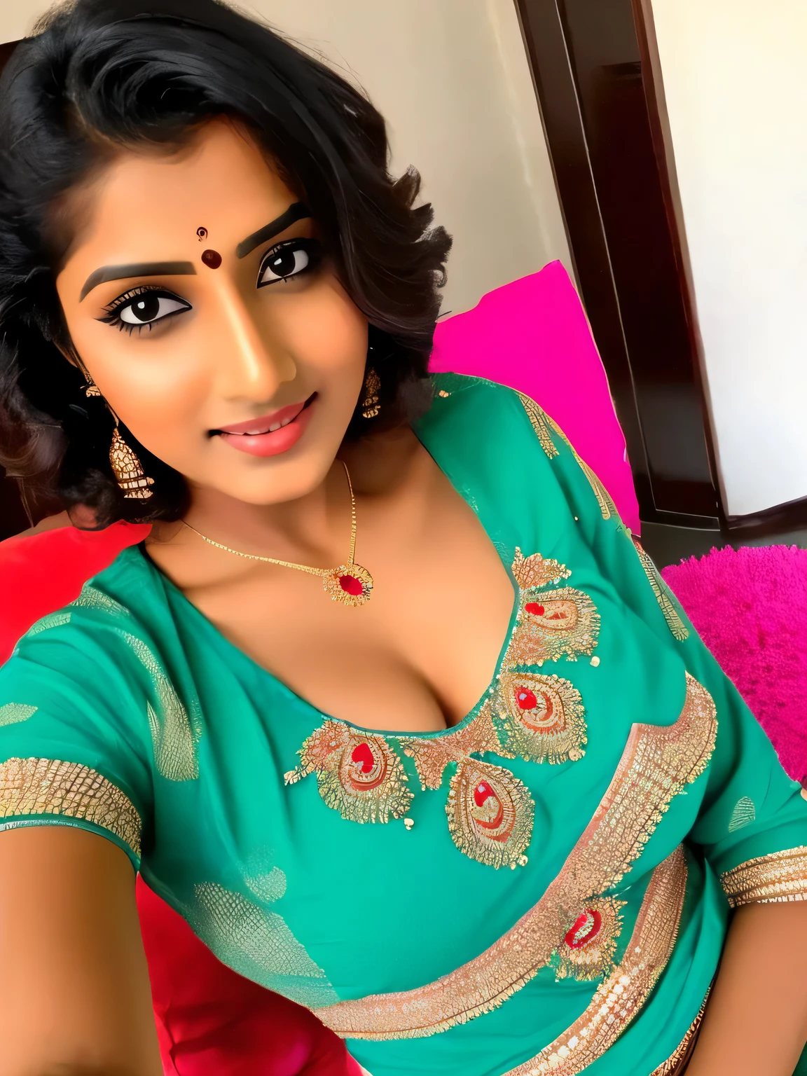 Very beautiful Indian woman in big tit blouse. Indian face design original bahut moti aunty badi badi chuchi wali